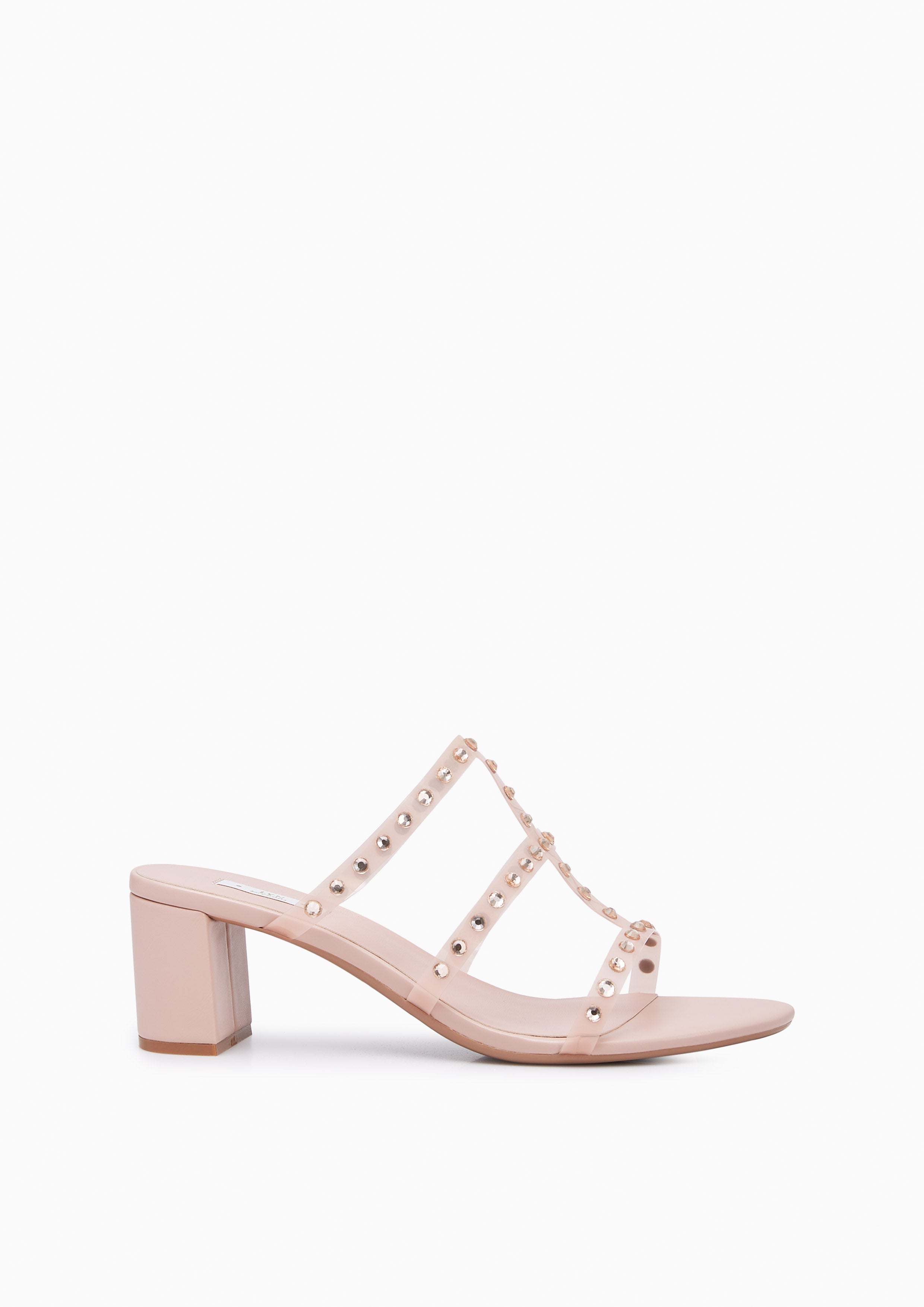 Linda Crystal Low Heel Sandals Pink - Lyn TH