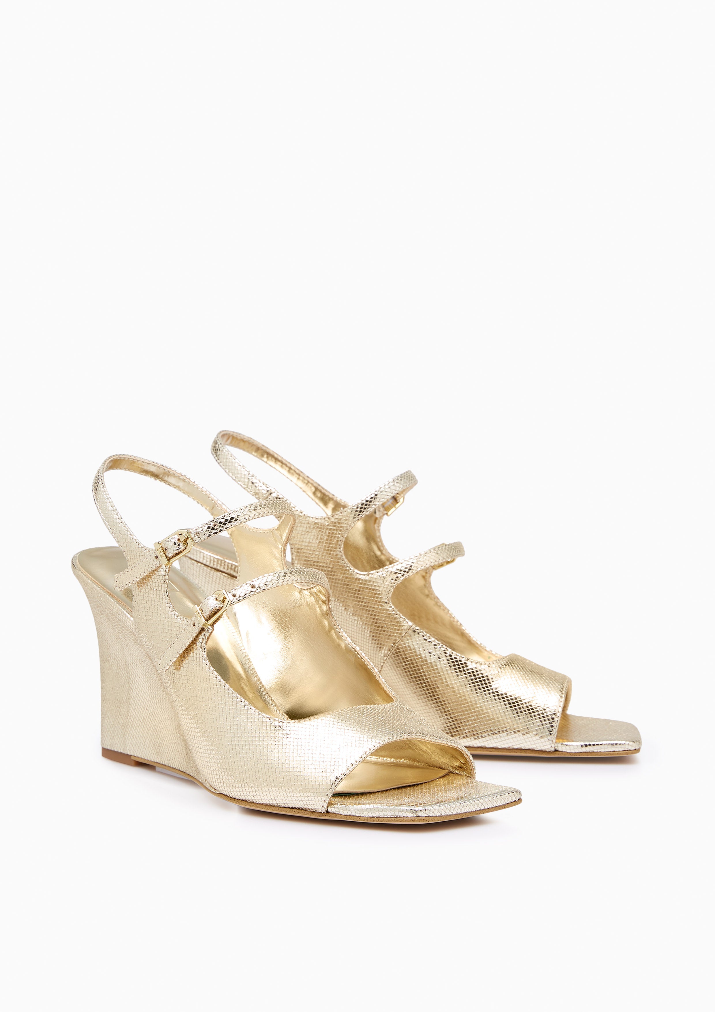 Caesi Mesh Wedges Gold - Lyn TH