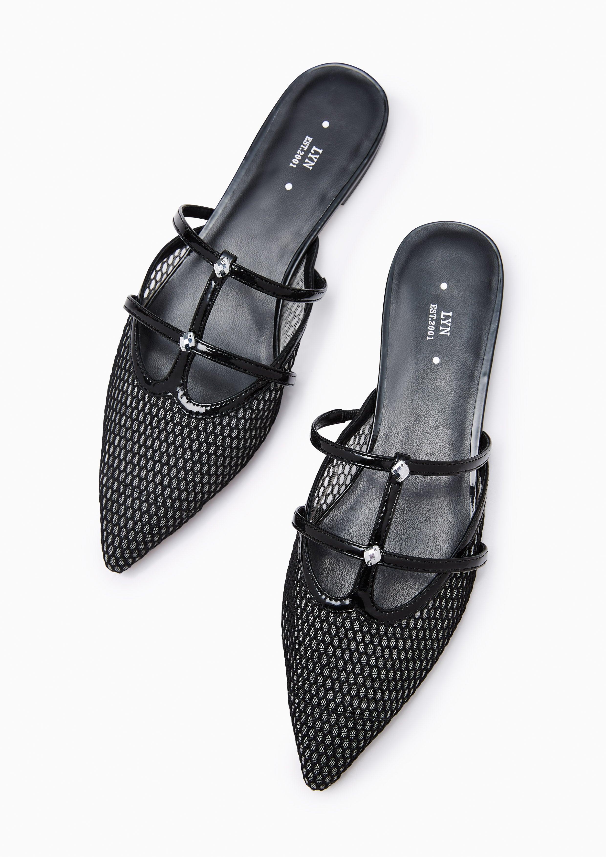 Semika Mesh Sandals Black - Lyn TH