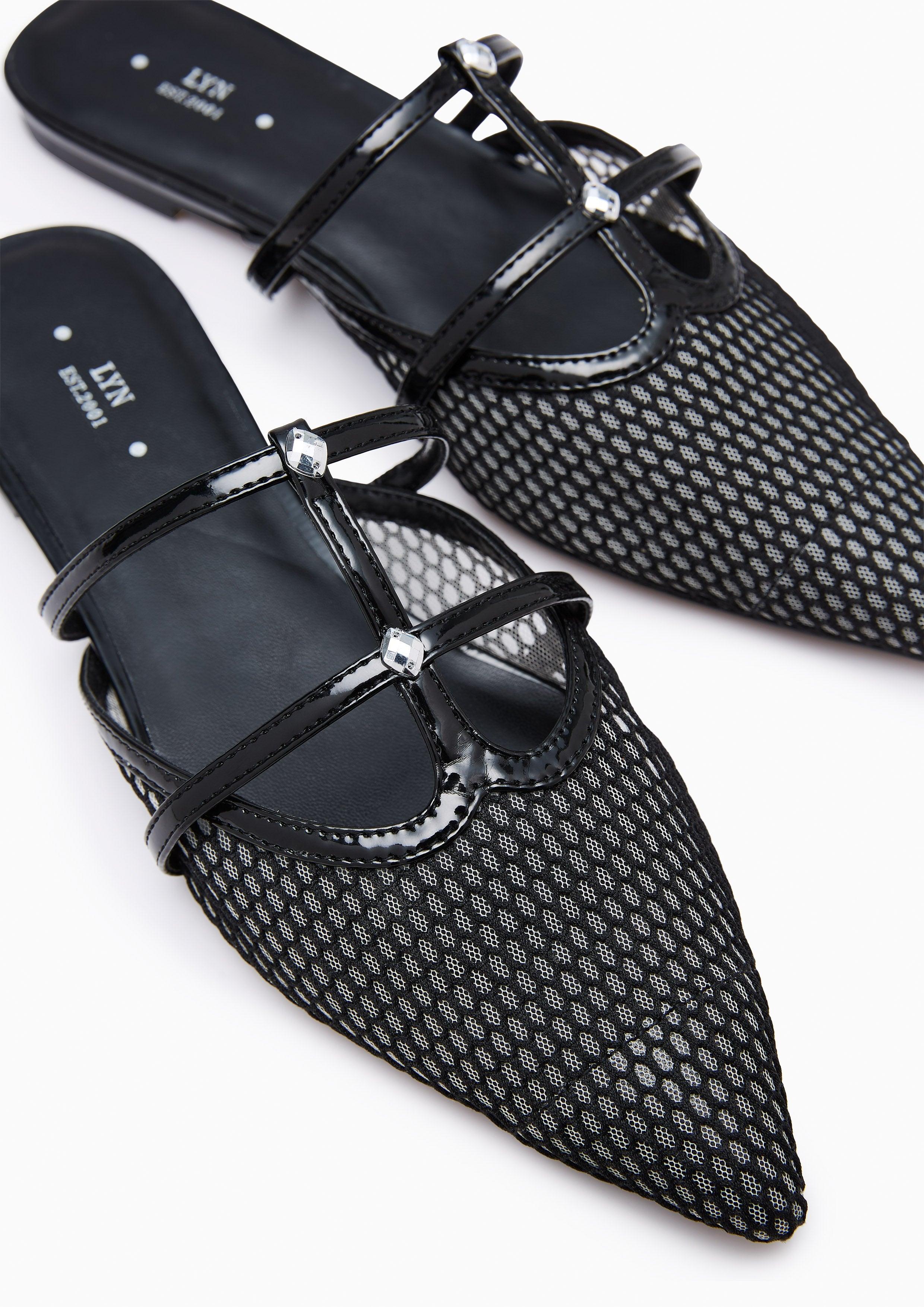 Semika Mesh Sandals Black - Lyn TH