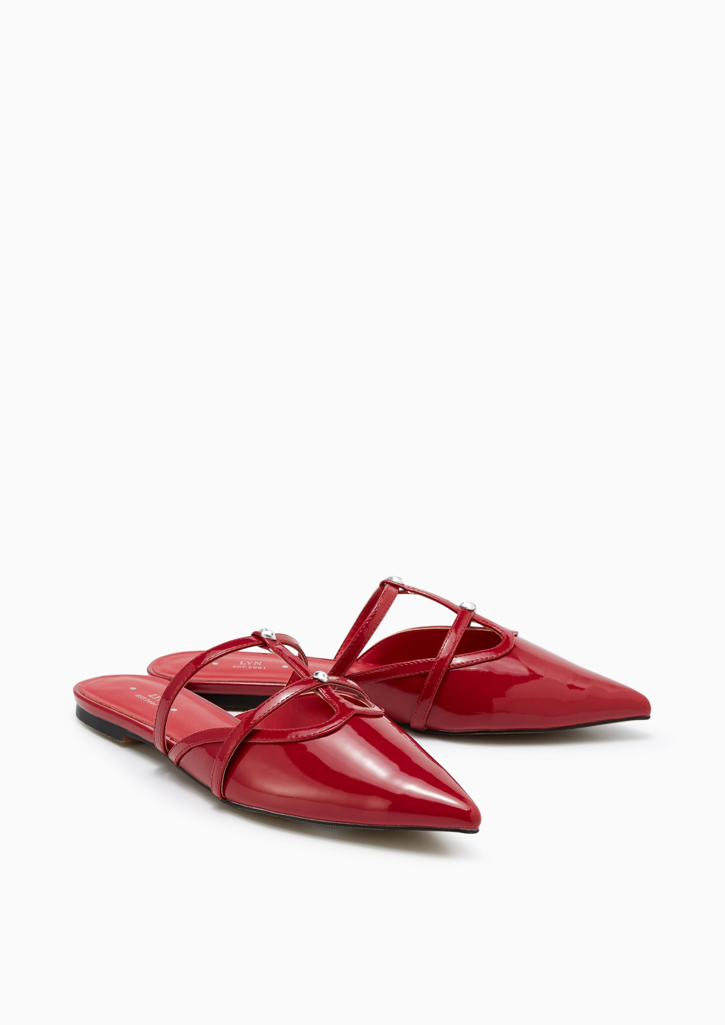 Semika Patent Sandals Red - Lyn TH