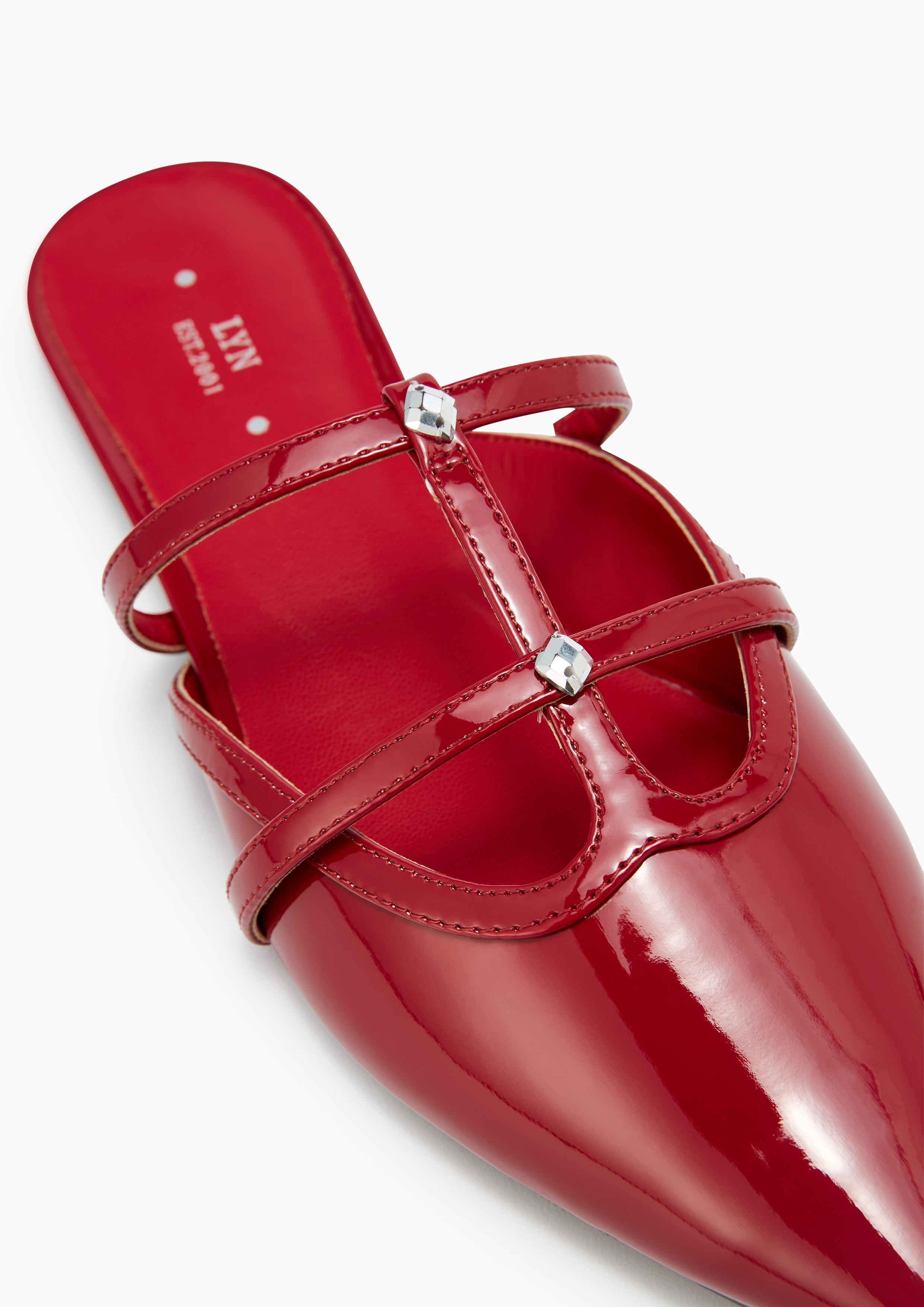 Semika Patent Sandals Red - Lyn TH