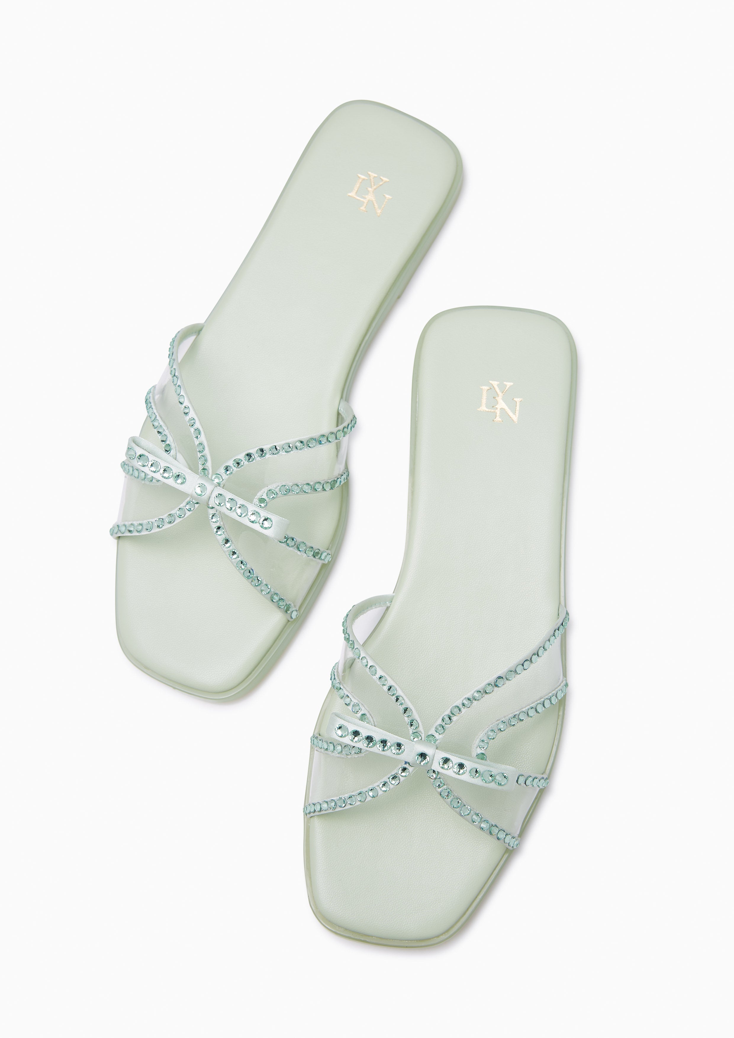 Spencer Flat Sandals Light Green - Lyn TH