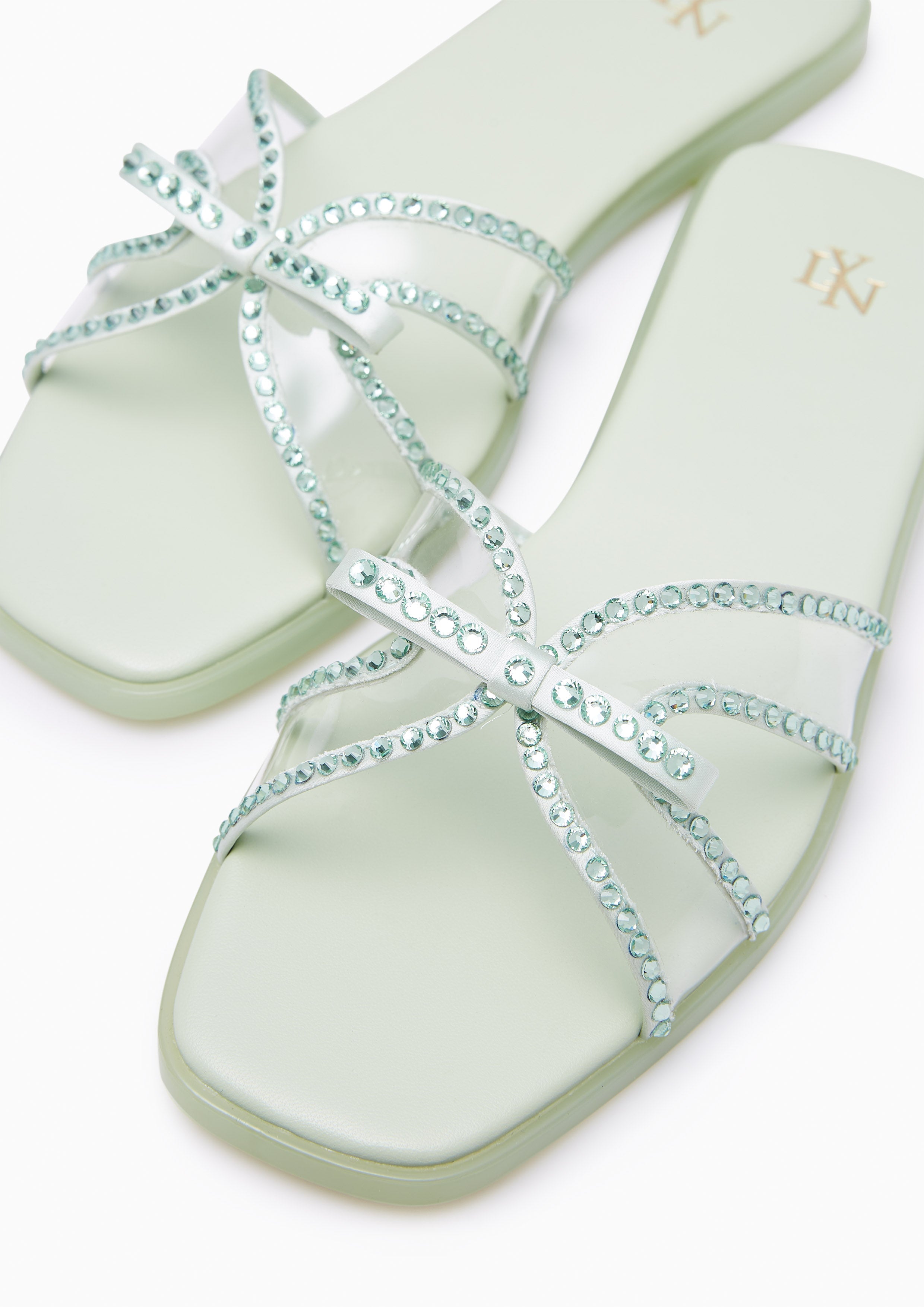 Spencer Flat Sandals Light Green - Lyn TH