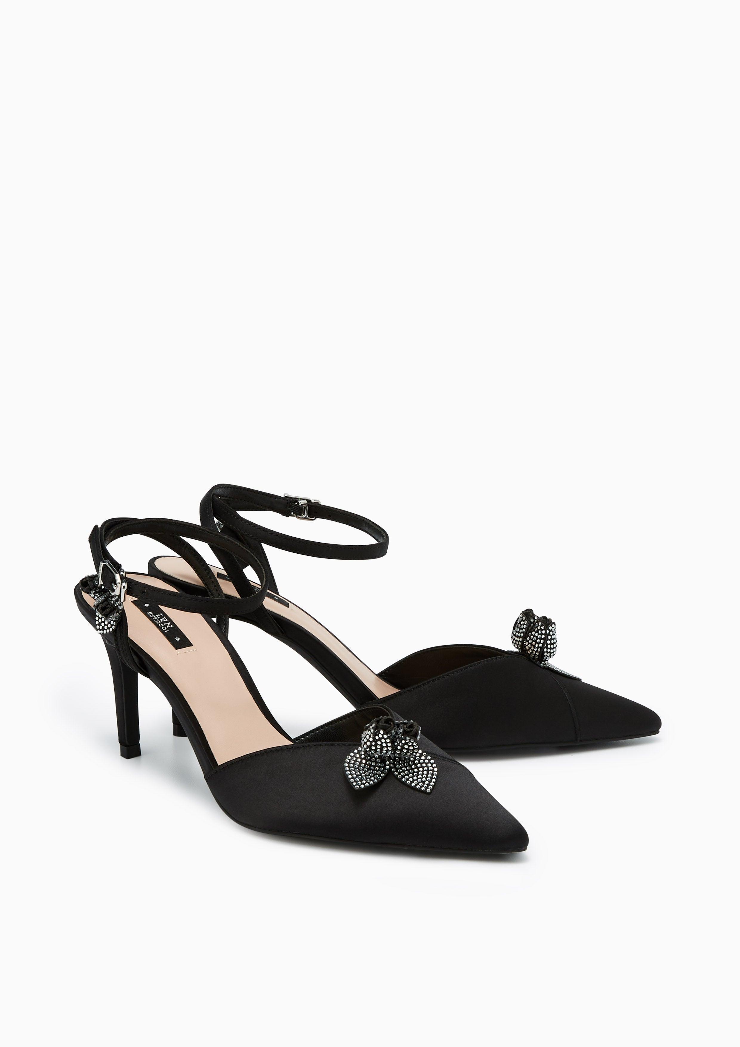 Party Rose Mid Heels Black