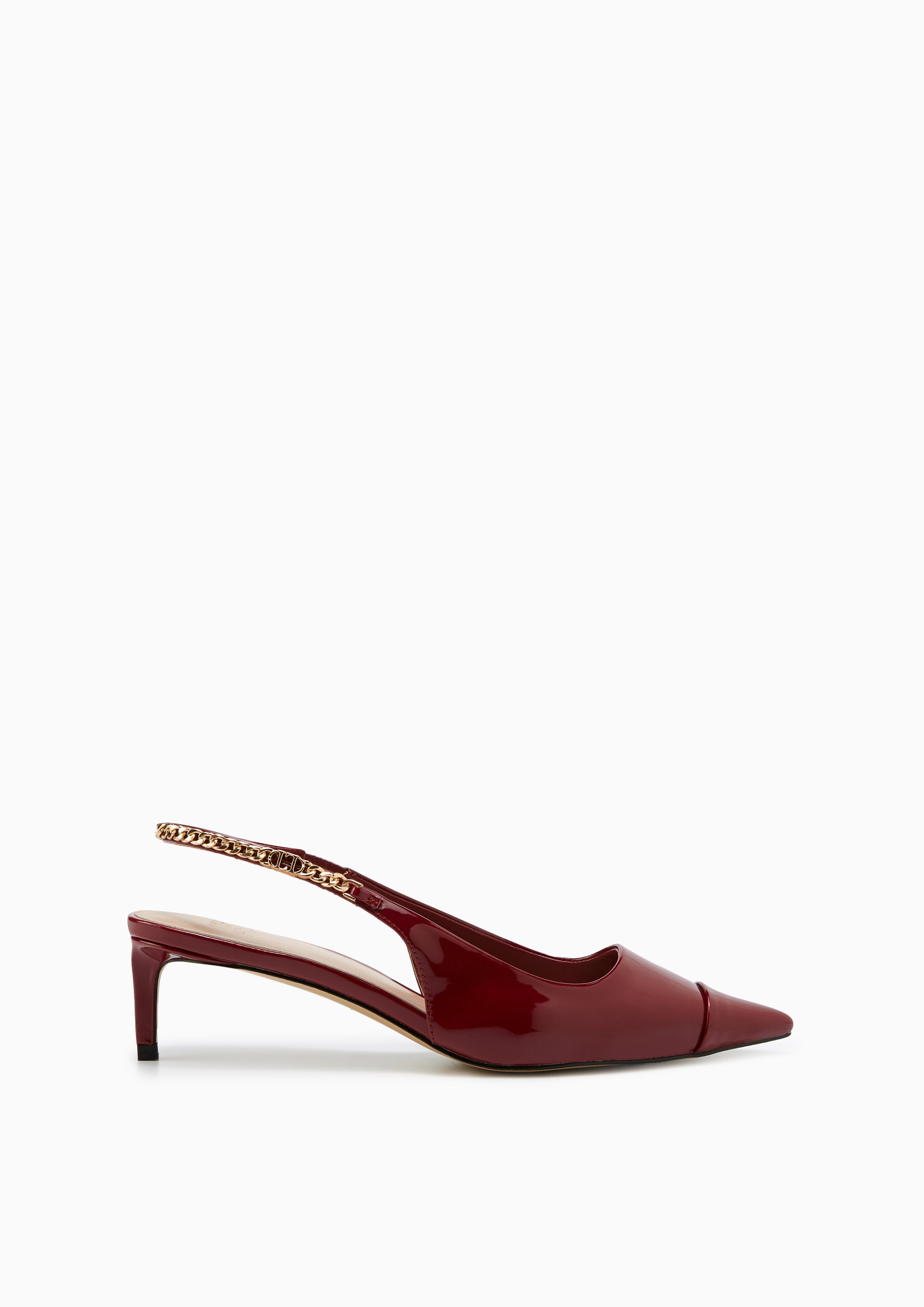 Chilly Heel Slingbacks Dark Red