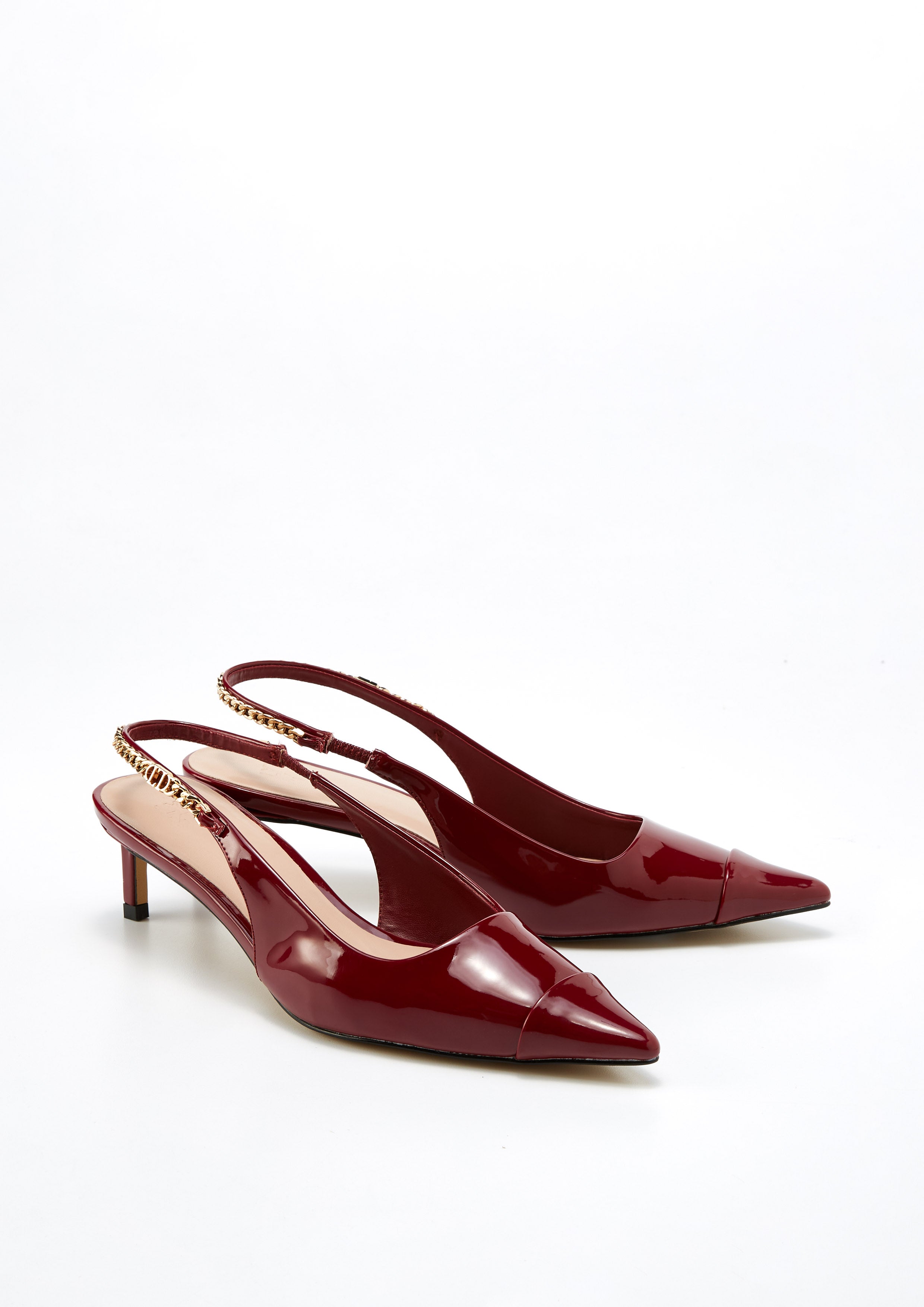 Chilly Heel Slingbacks Dark Red