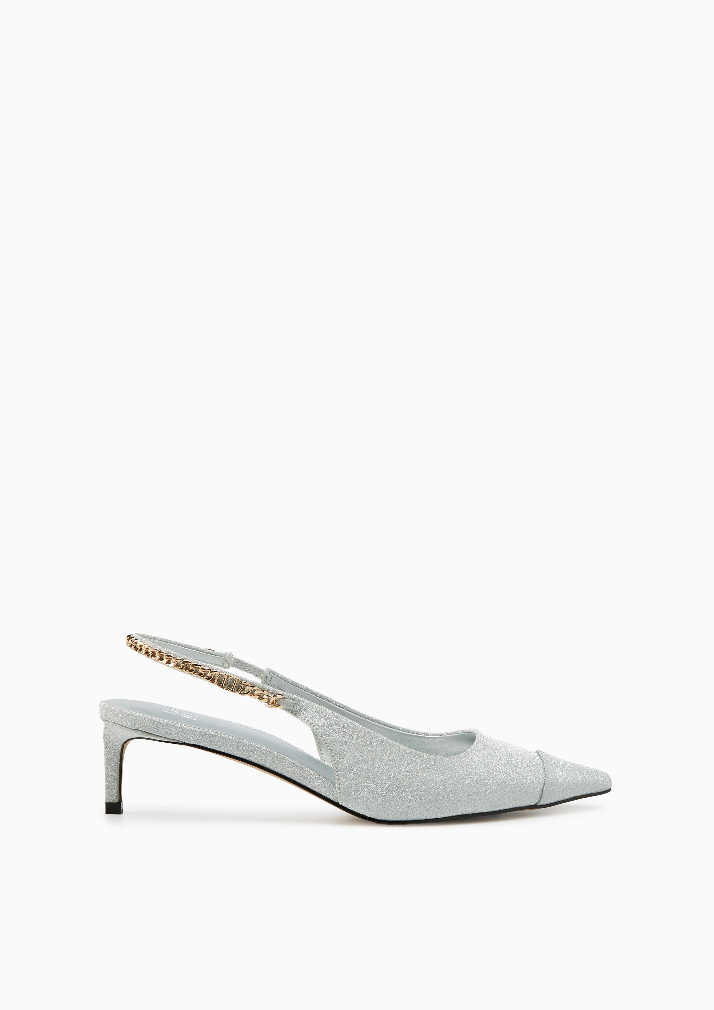 Chilly Heel Slingbacks Silver