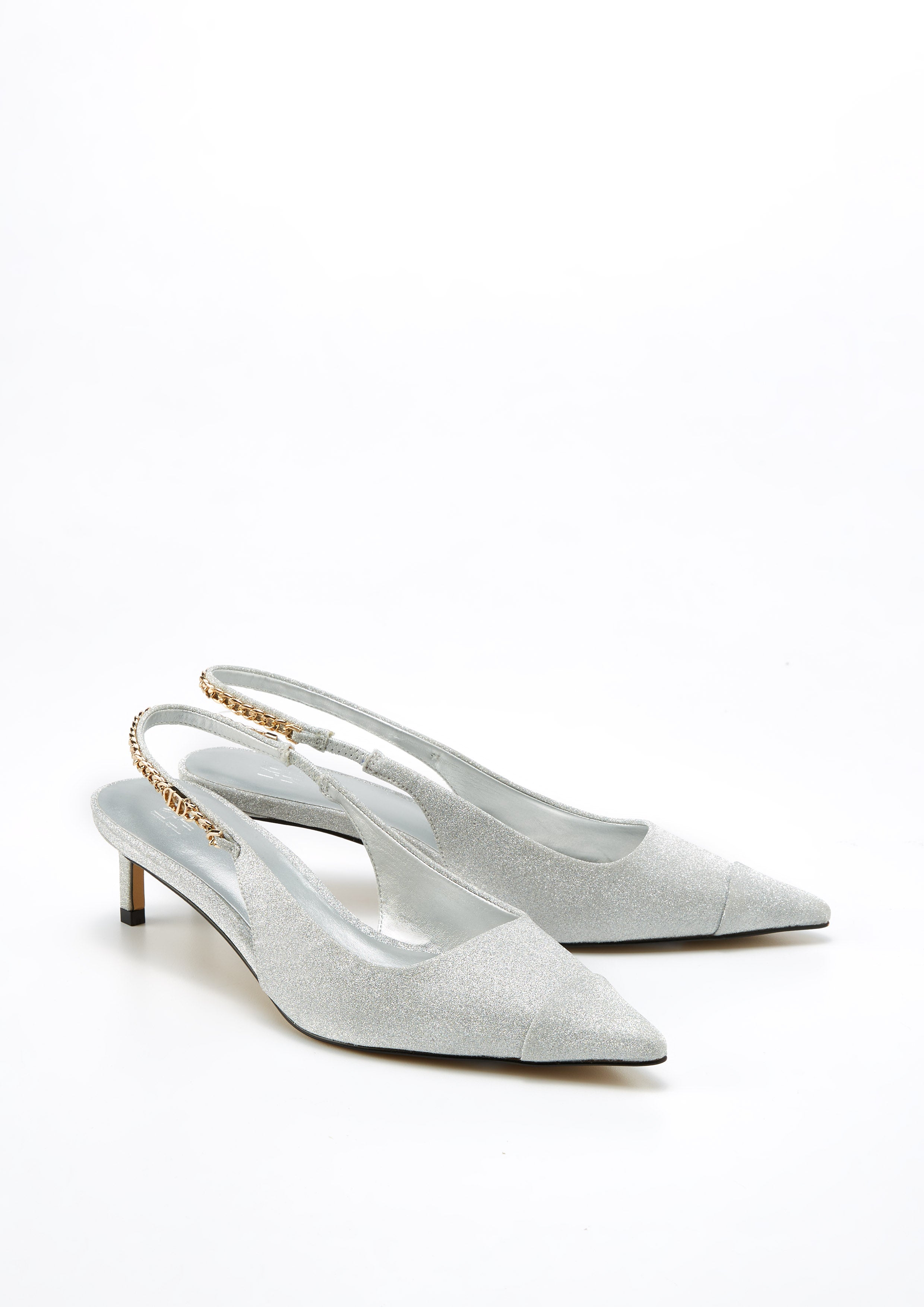 Chilly Heel Slingbacks Silver