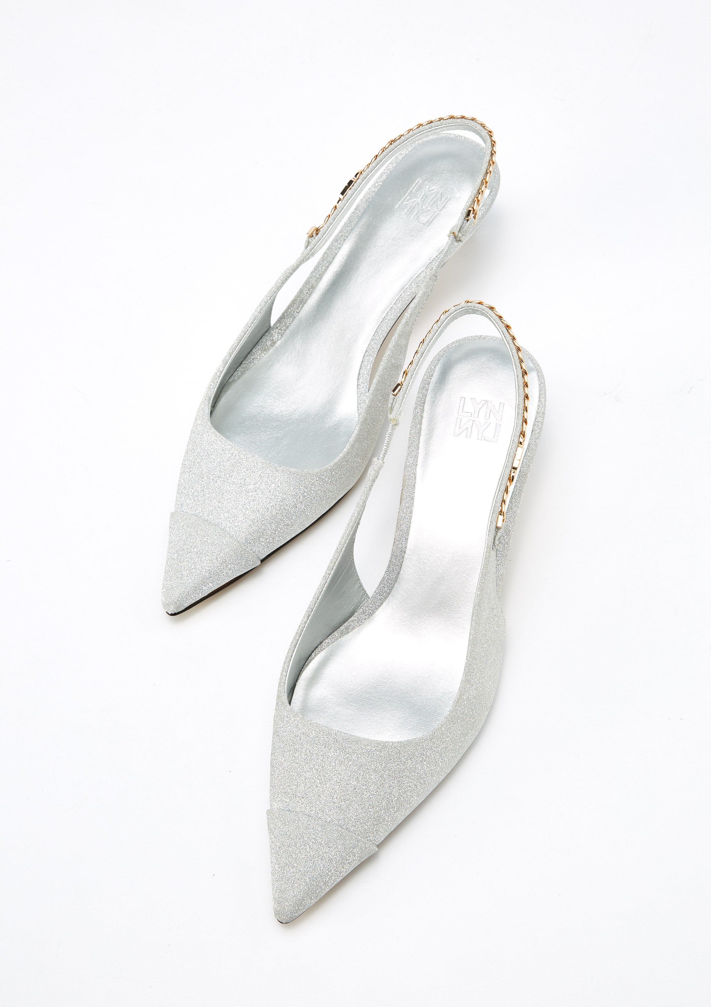 Chilly Heel Slingbacks Silver