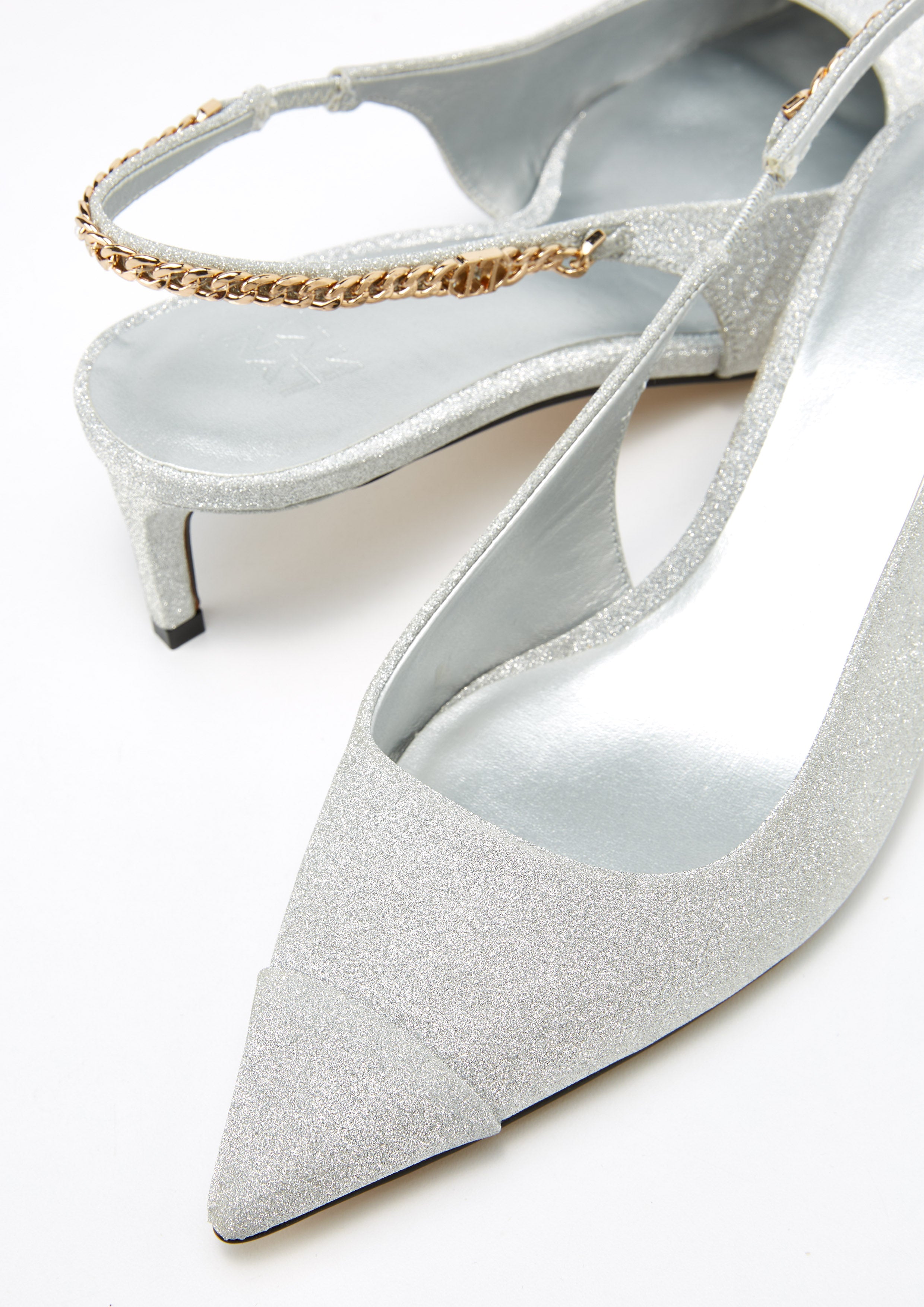 Chilly Heel Slingbacks Silver