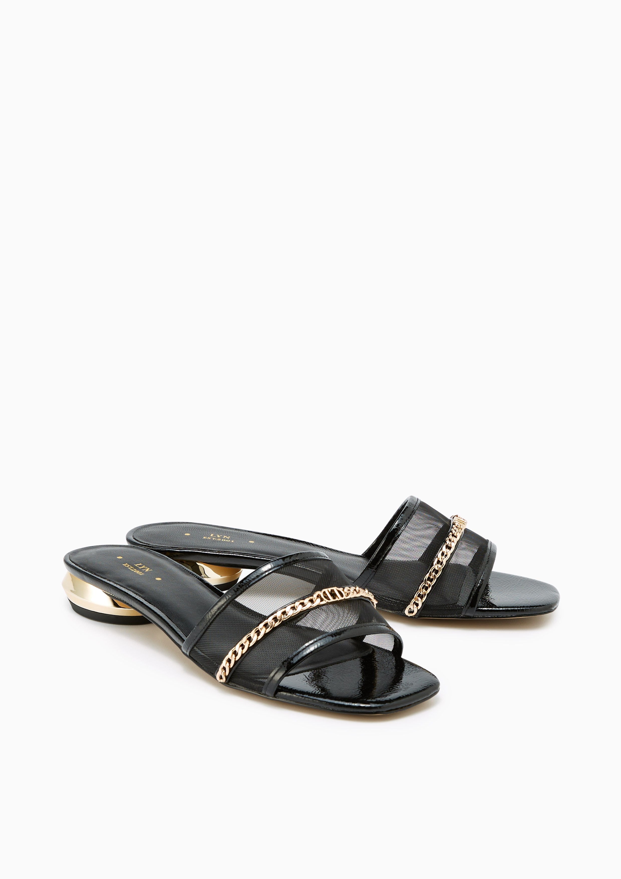 Angle Flat Sandals Black - Lyn TH