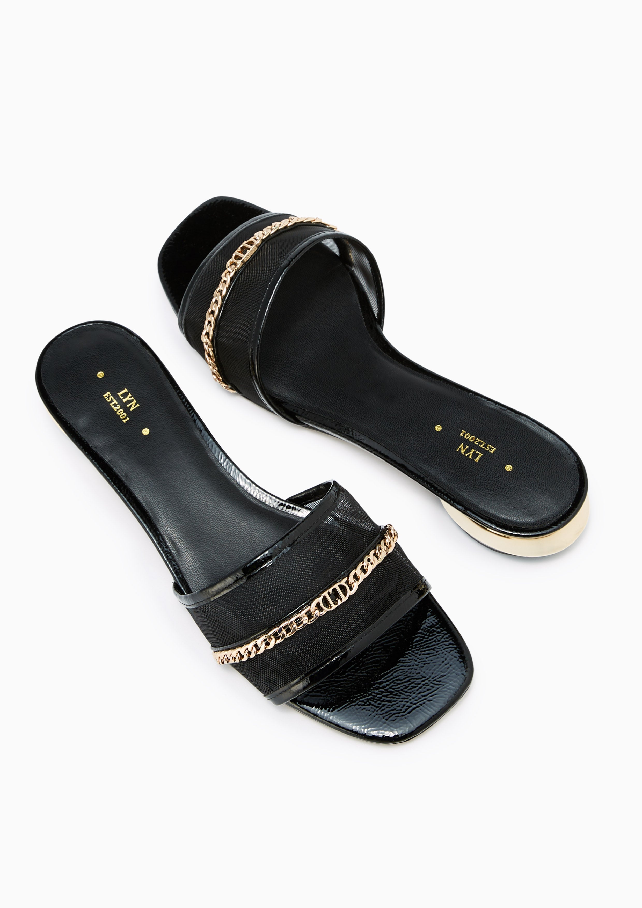 Angle Flat Sandals Black - Lyn TH