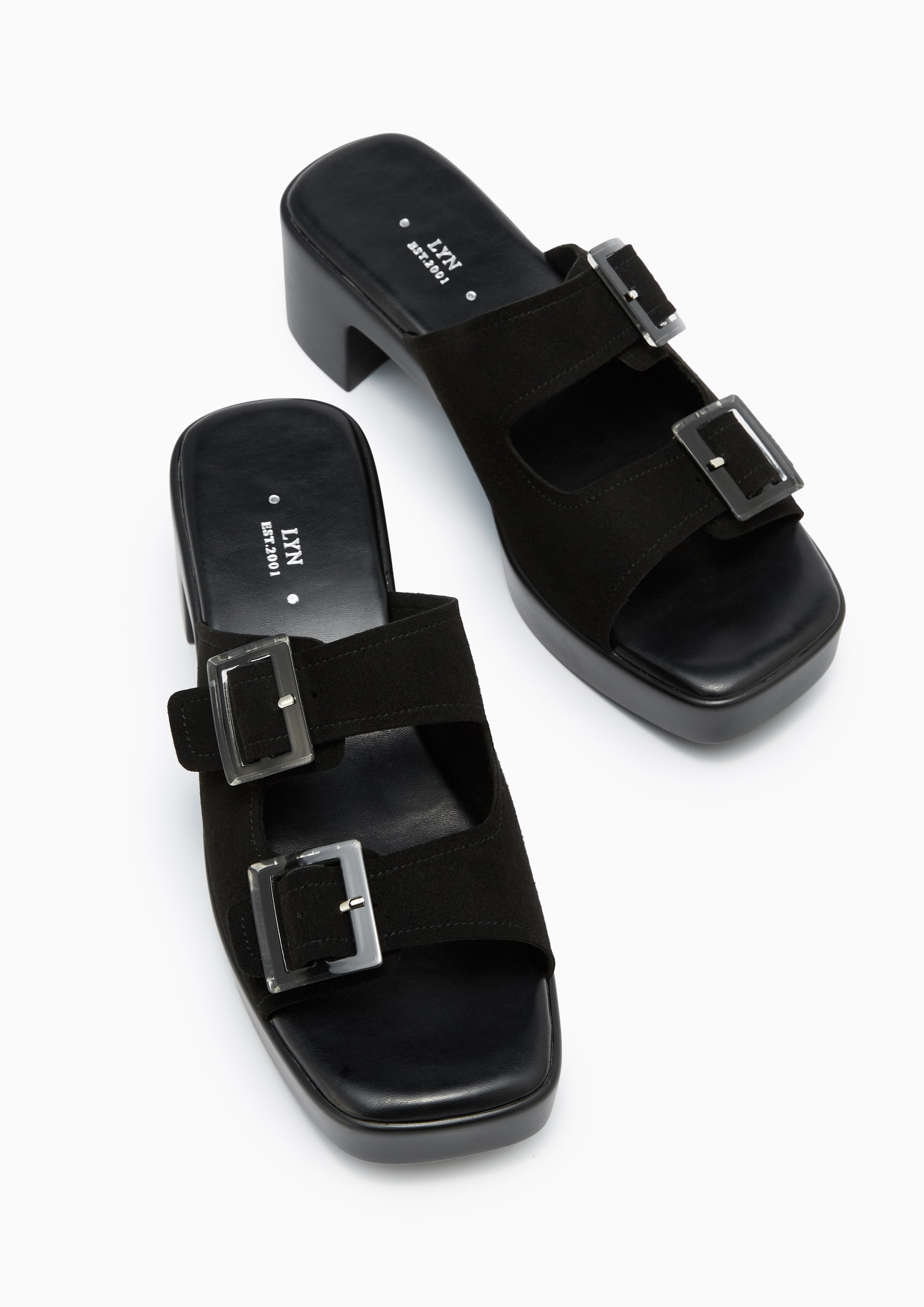 Sunday Mid Heel Sandals Black