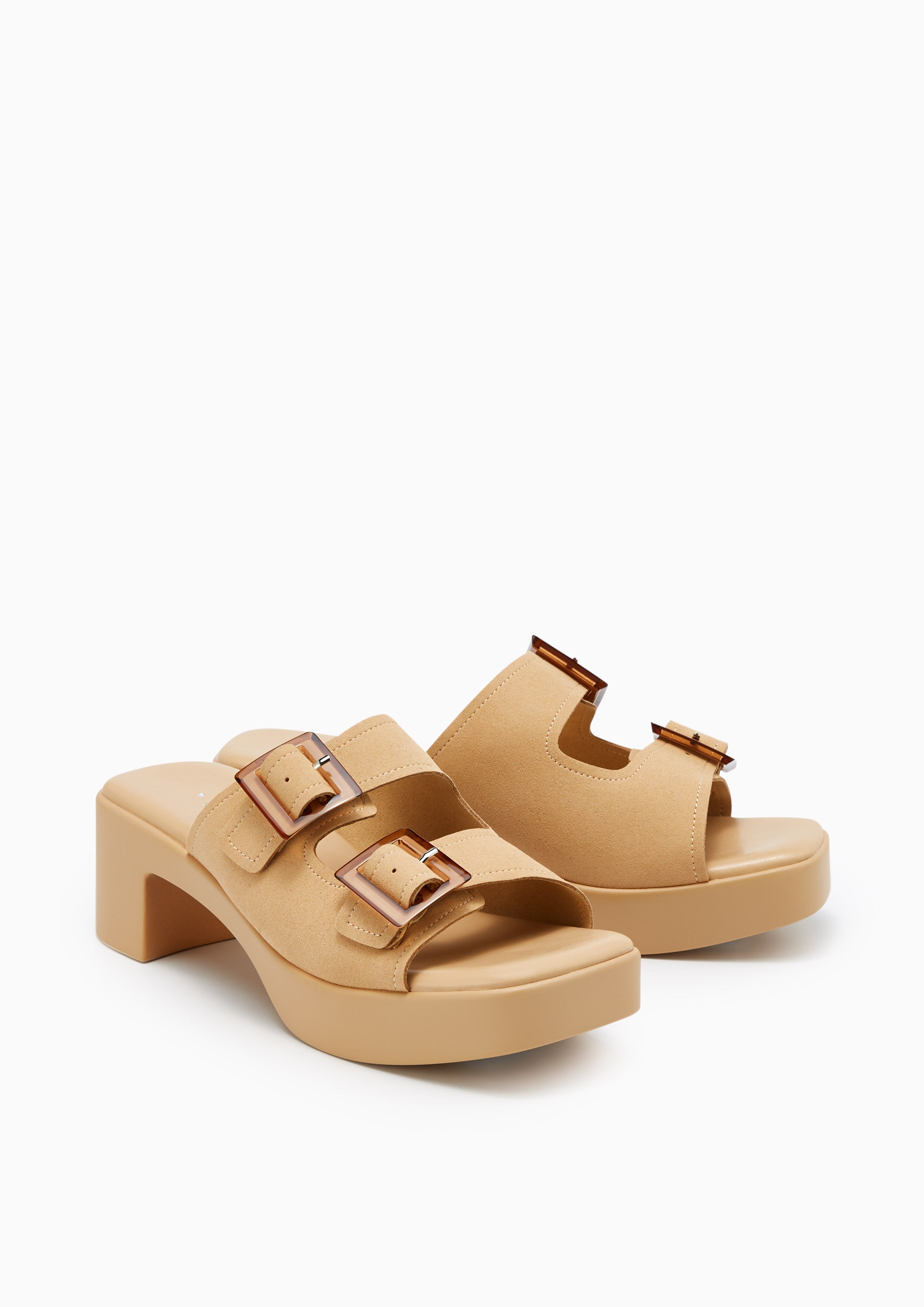 Sunday Mid Heel Sandals Brown