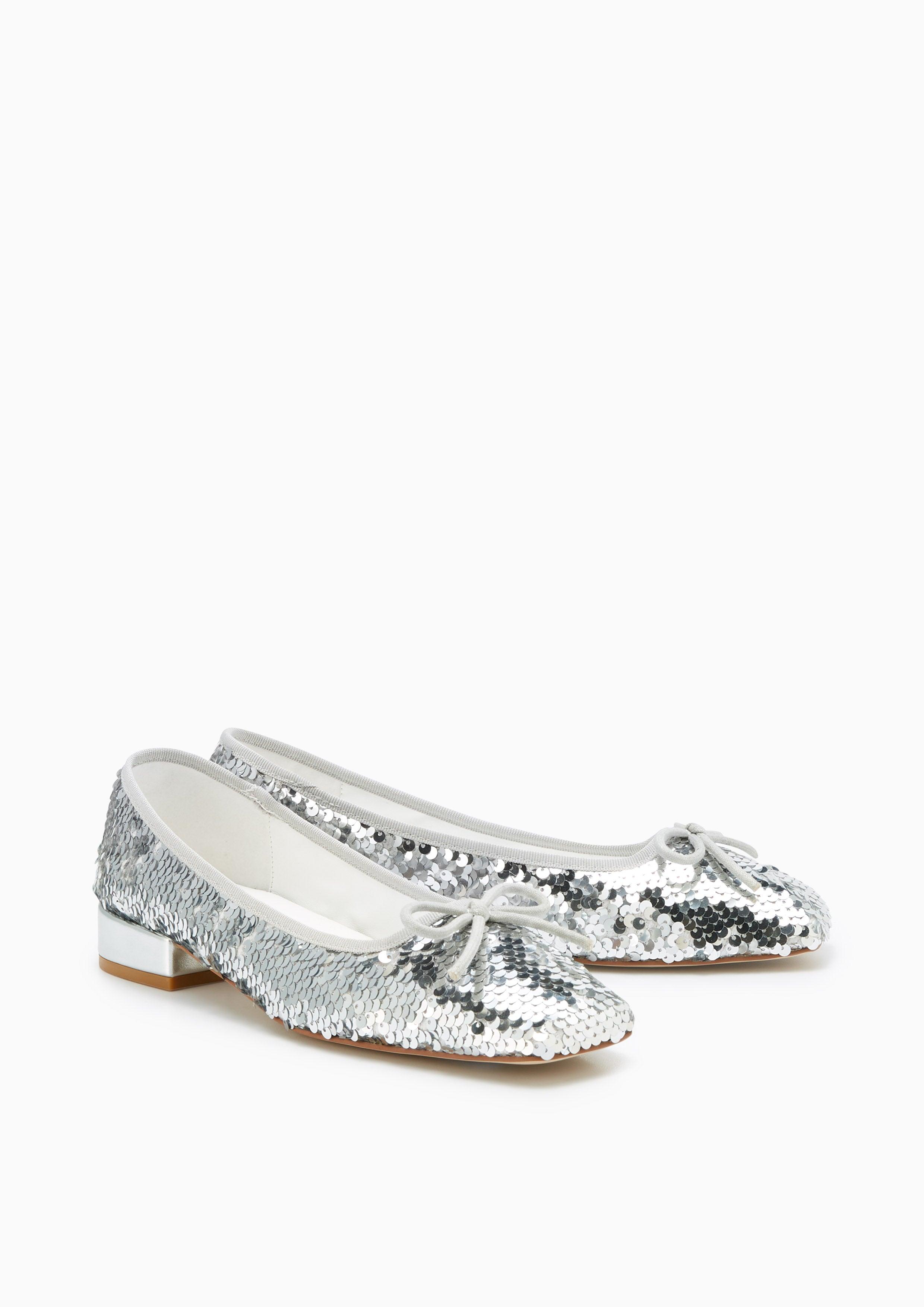 Brittany Low Heel Ballerinas Silver