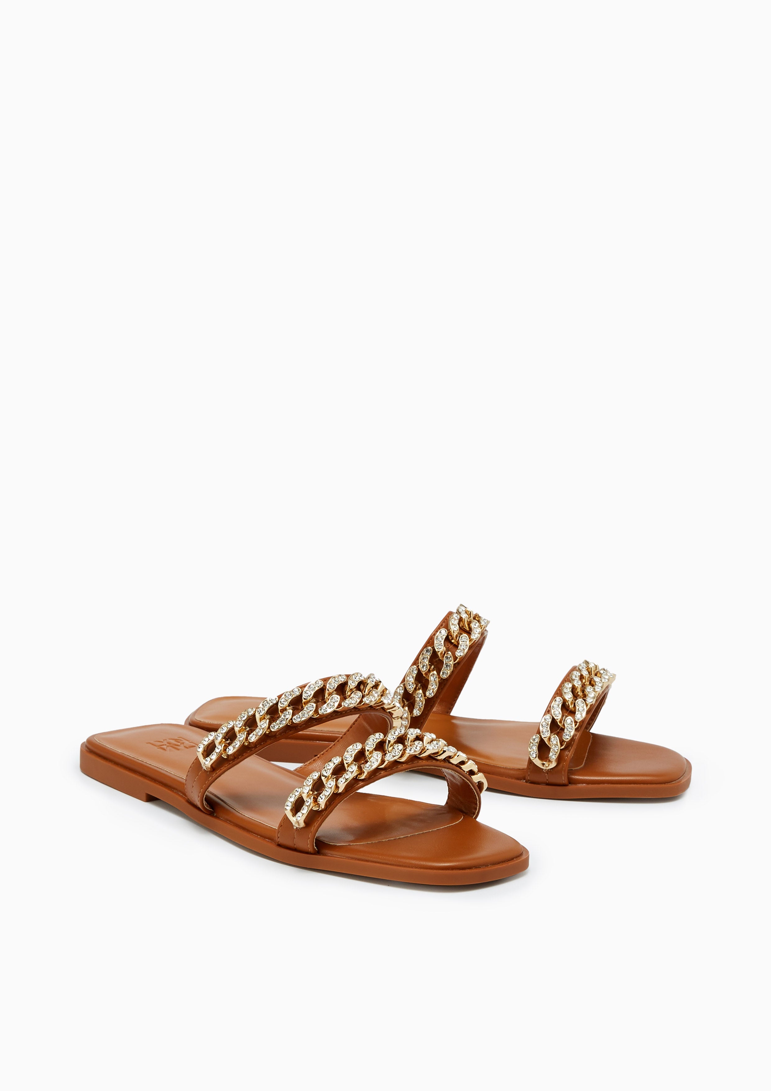 Huly Flat Sandals Brown - Lyn TH