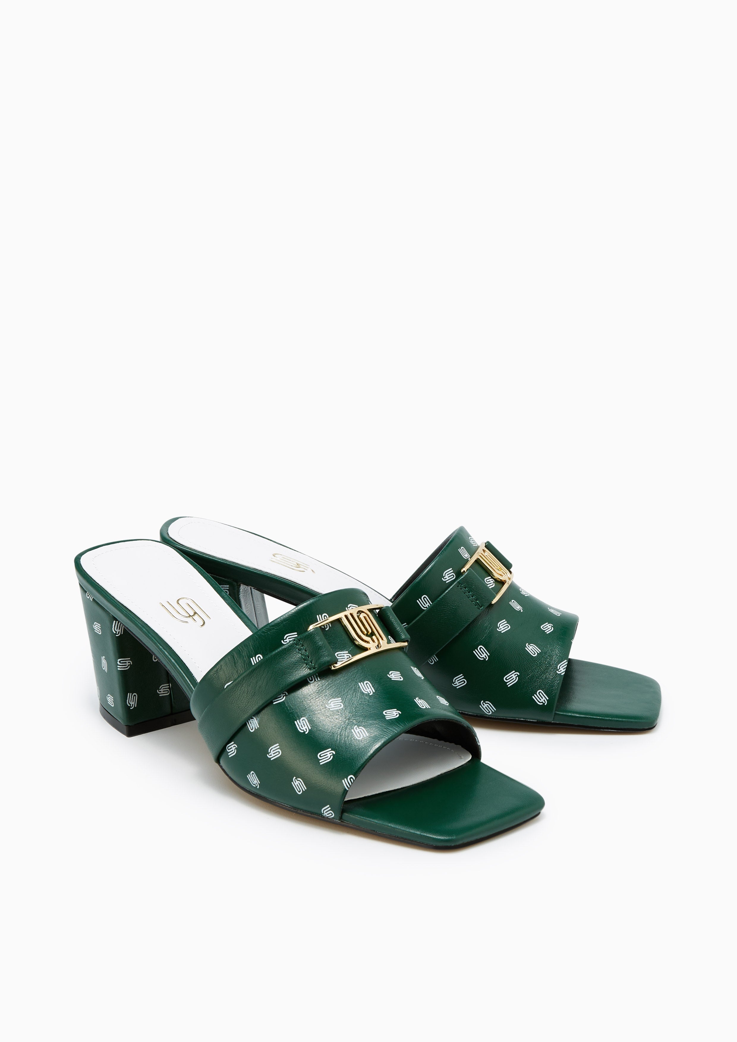 Emy Infinite Mid Heel Sandals Green - Lyn TH