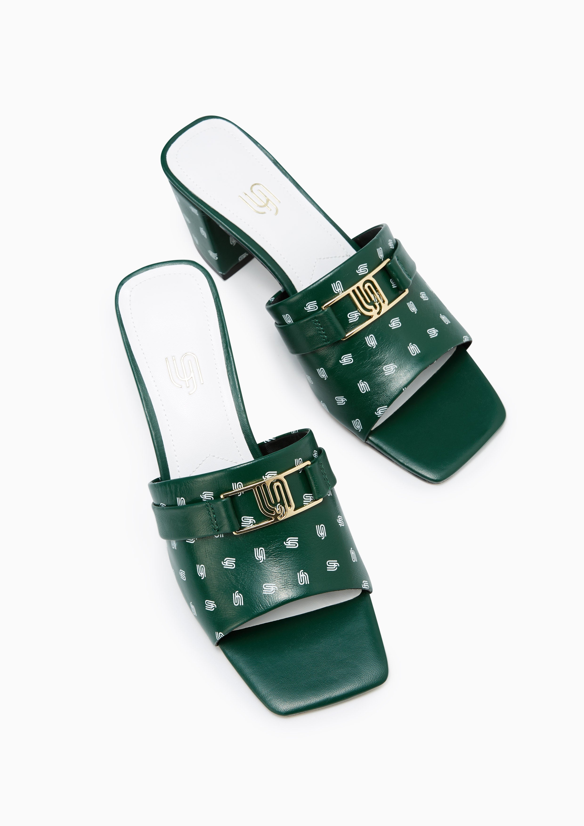 Emy Infinite Mid Heel Sandals Green - Lyn TH