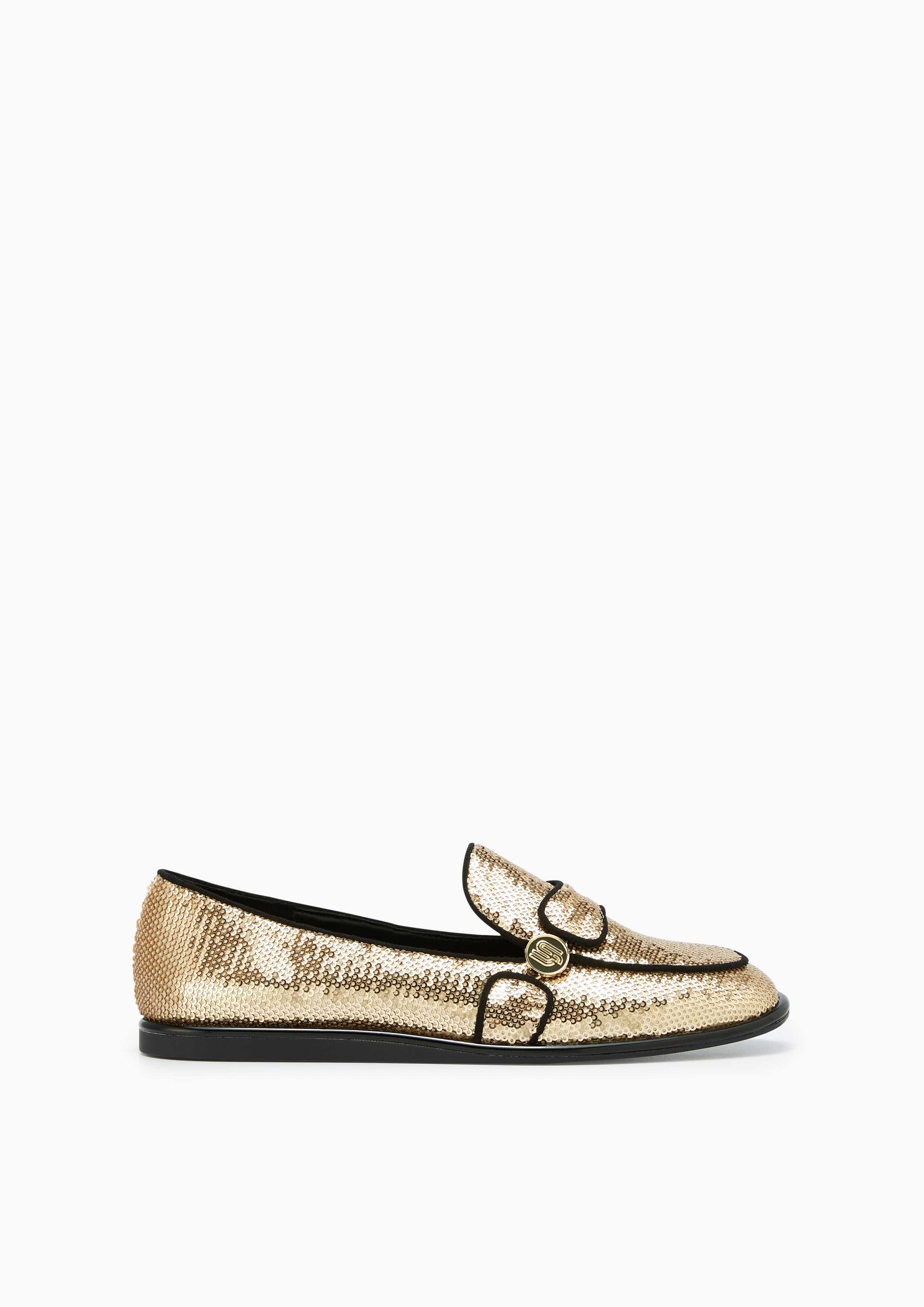 Gala Sequin Infinite Loafer Gold - Lyn TH