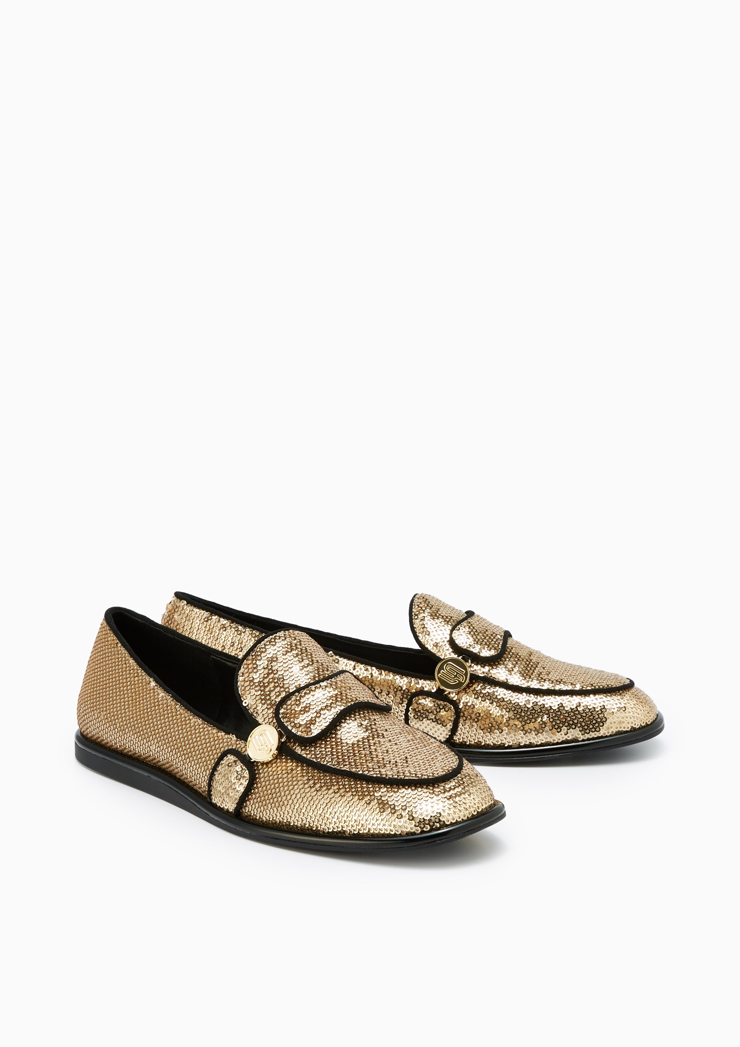 Gala Sequin Infinite Loafer Gold - Lyn TH