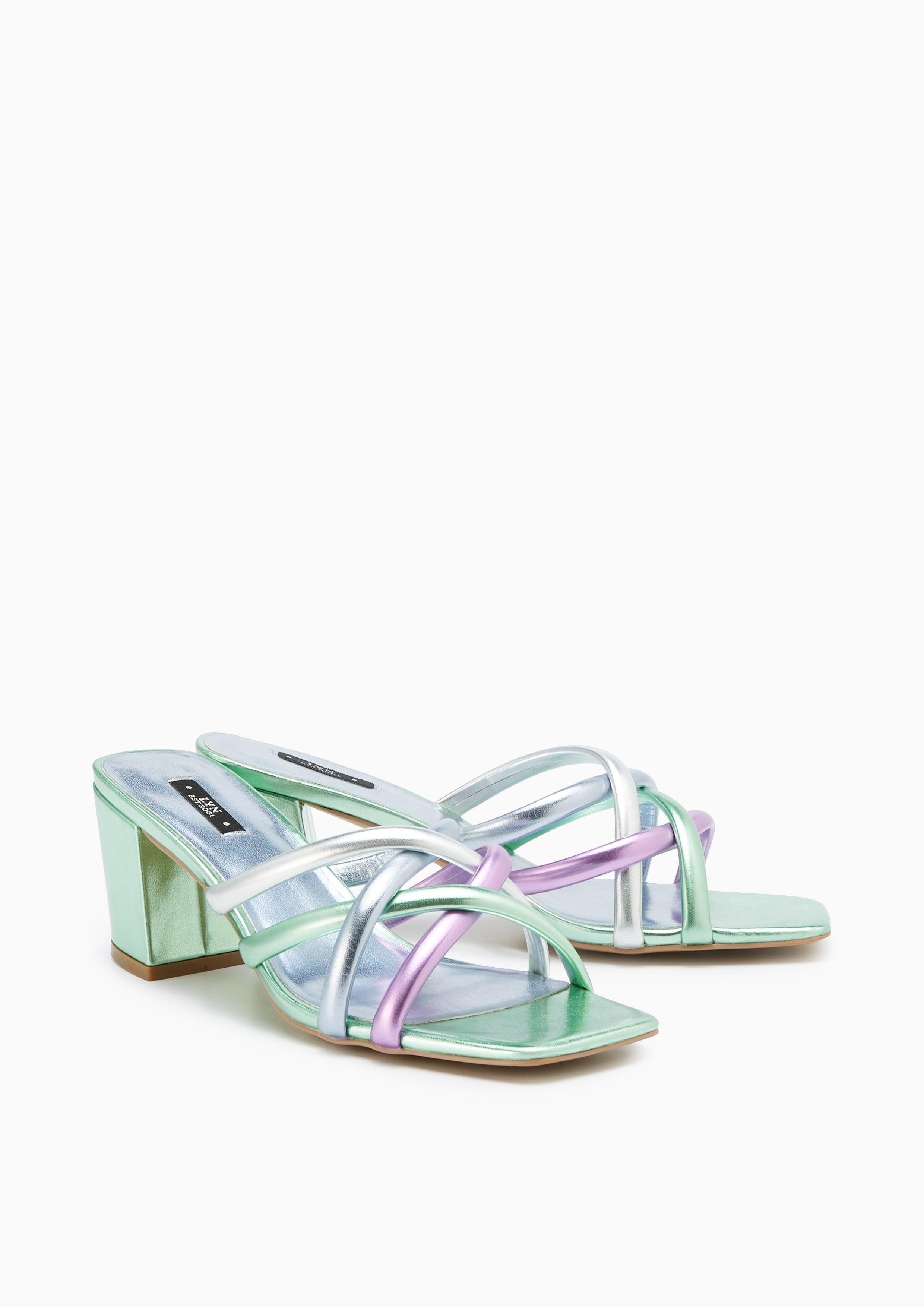 Emiri Mid Heel Sandals Multi Color