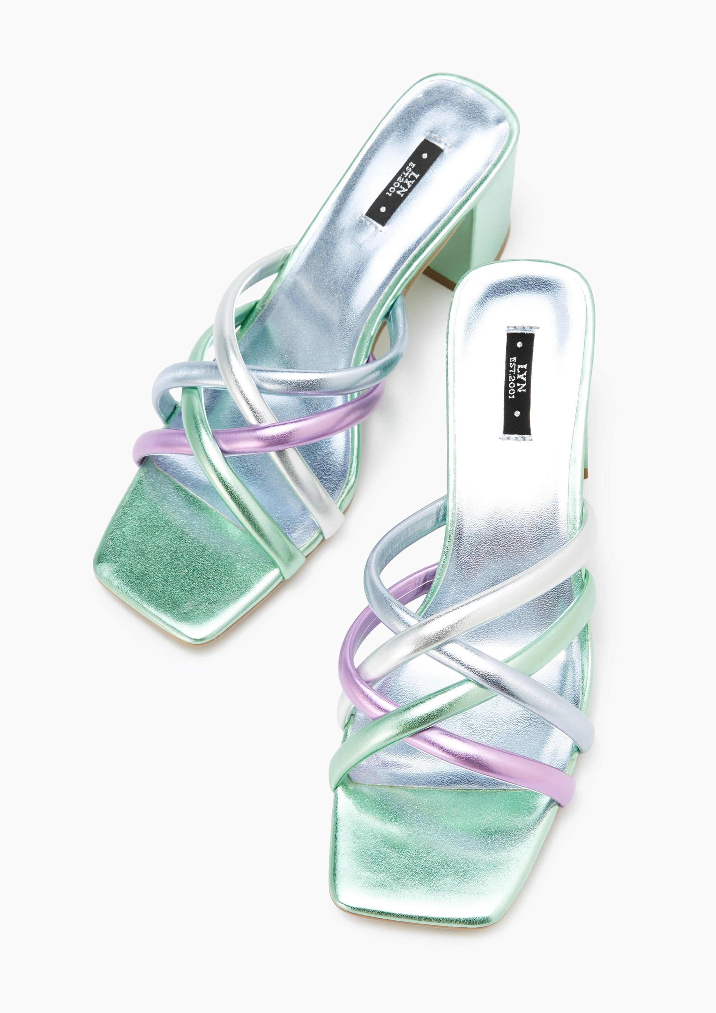 Emiri Mid Heel Sandals Multi Color