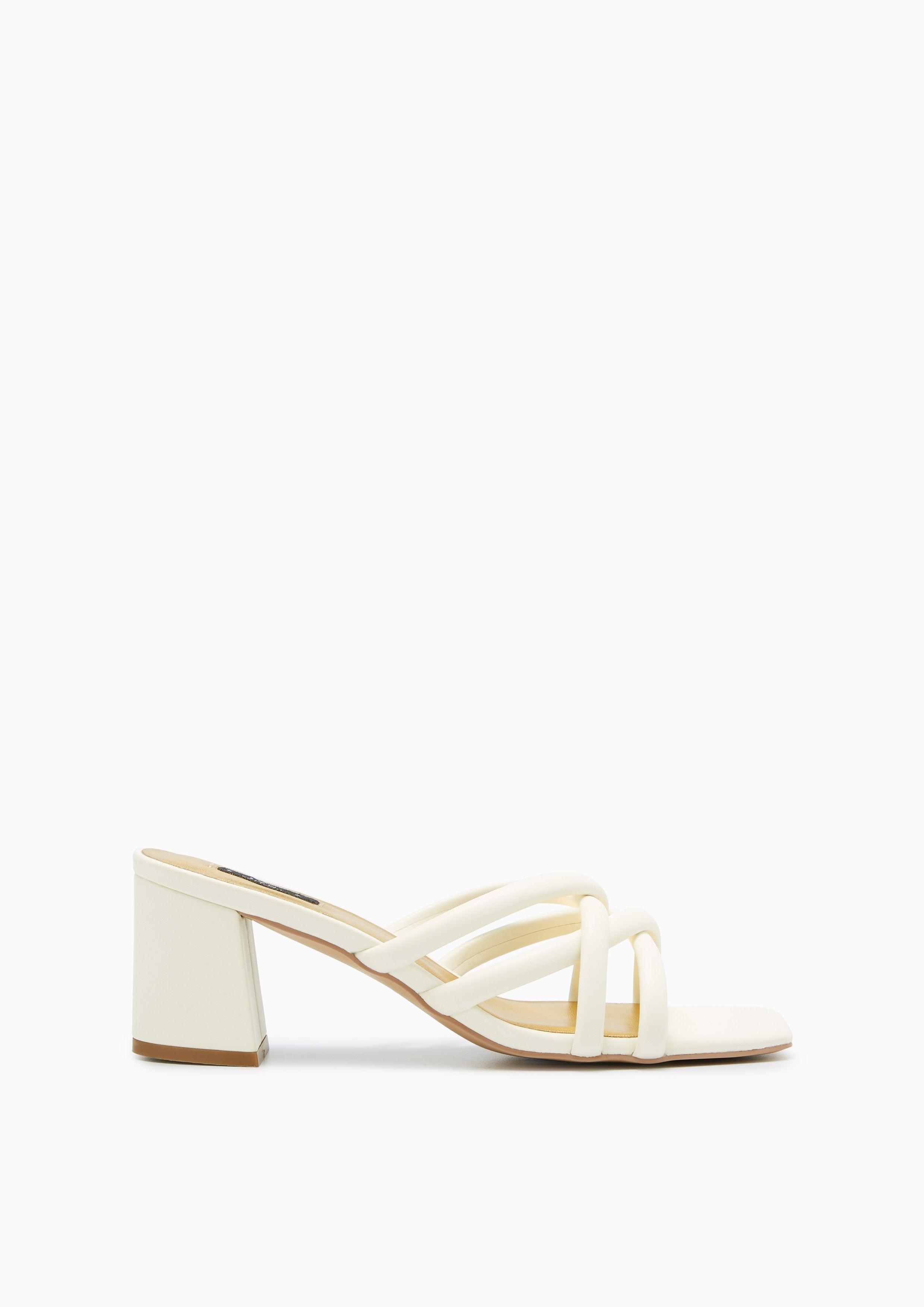 Emiri Mid Heel Sandals Ivory