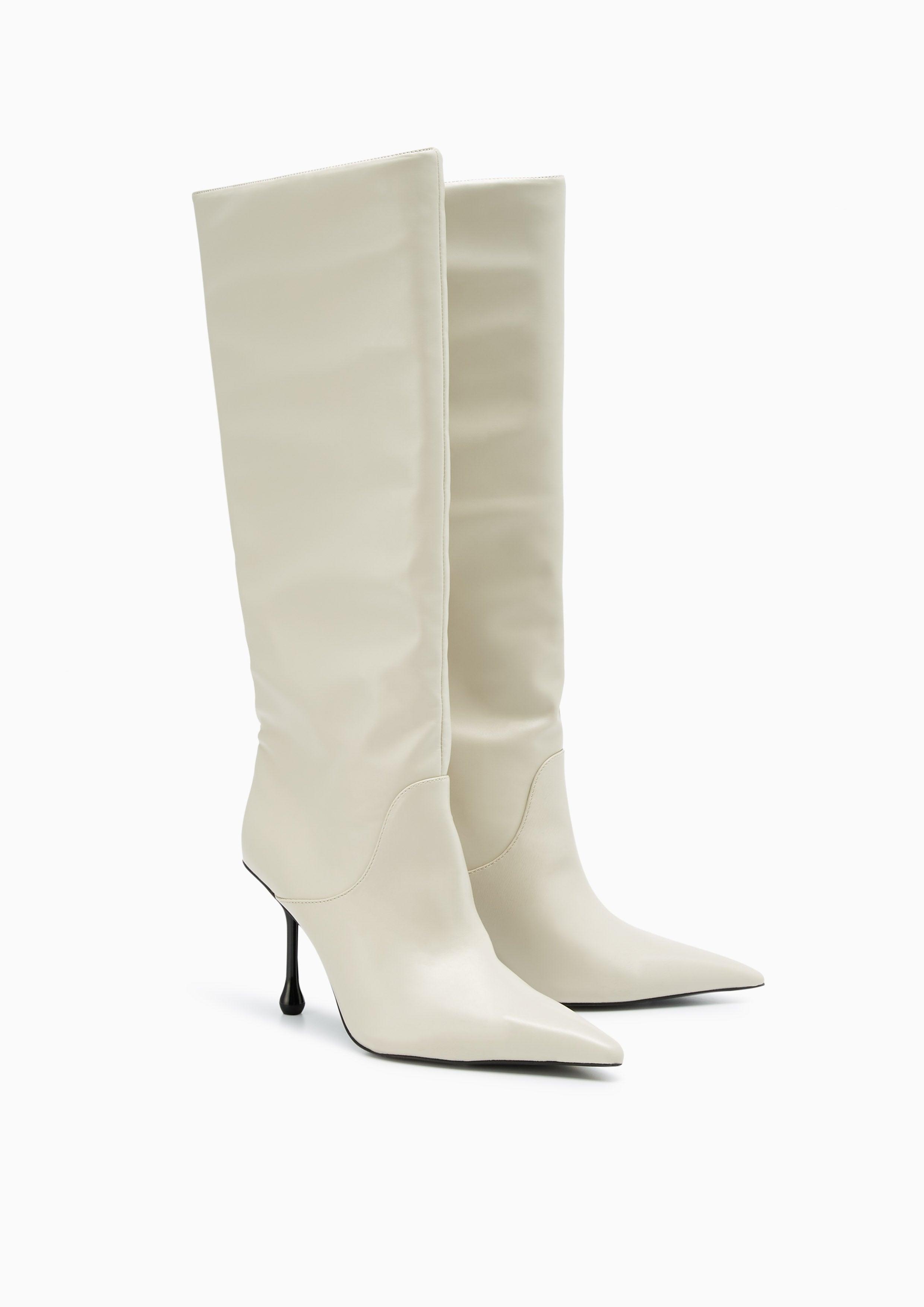 Mexy High Heel Boots Ivory