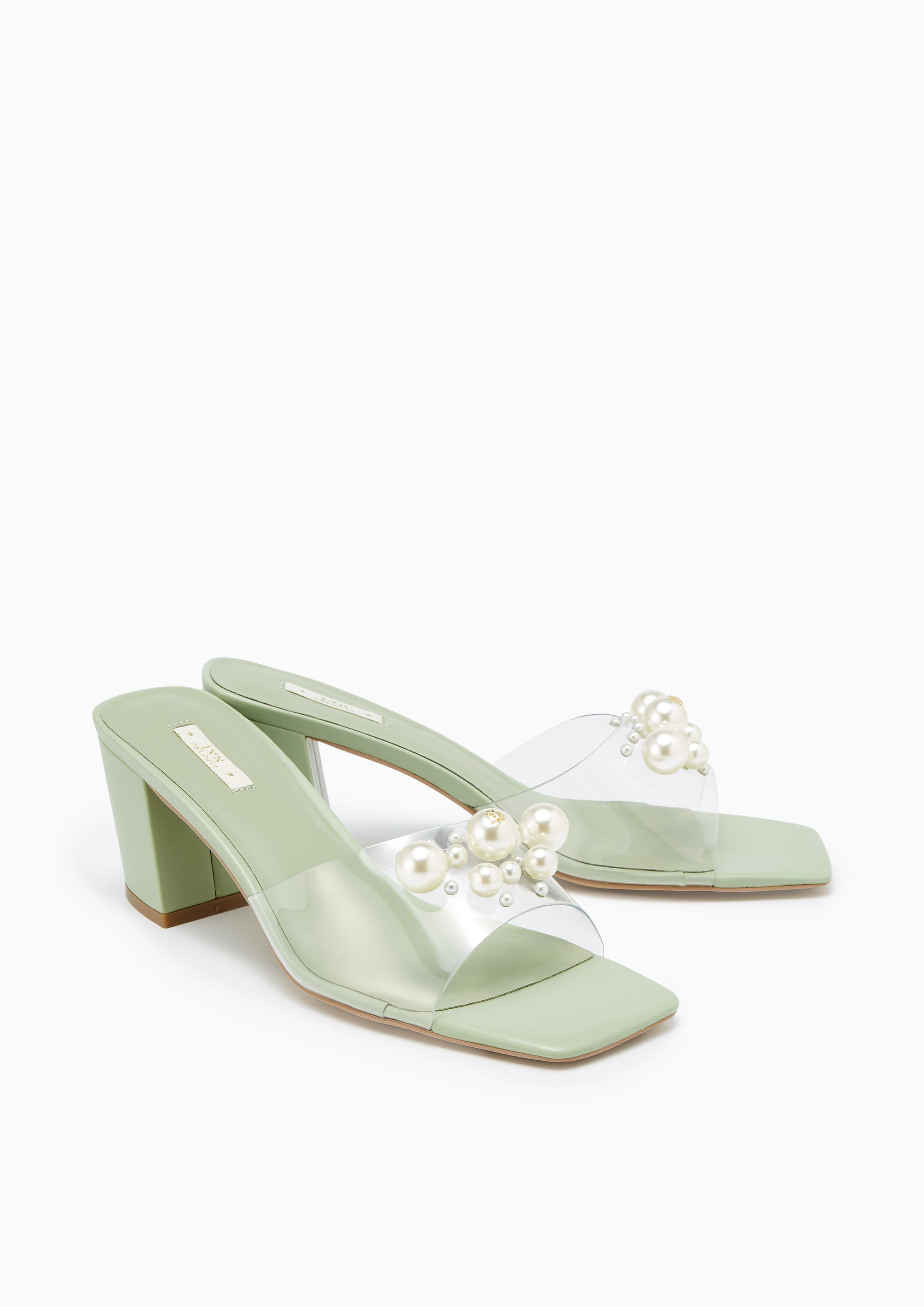 Melaly Low Heel Sandals Green - Lyn TH