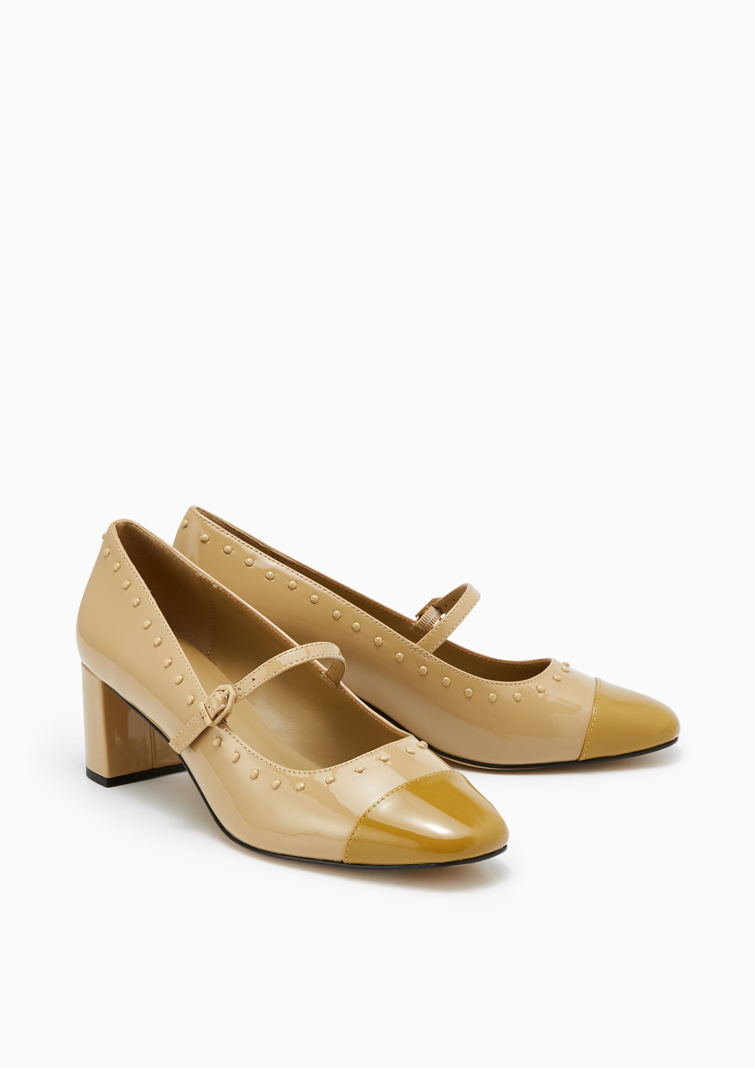 Kenny Mid Heel Pumps Beige - Lyn TH