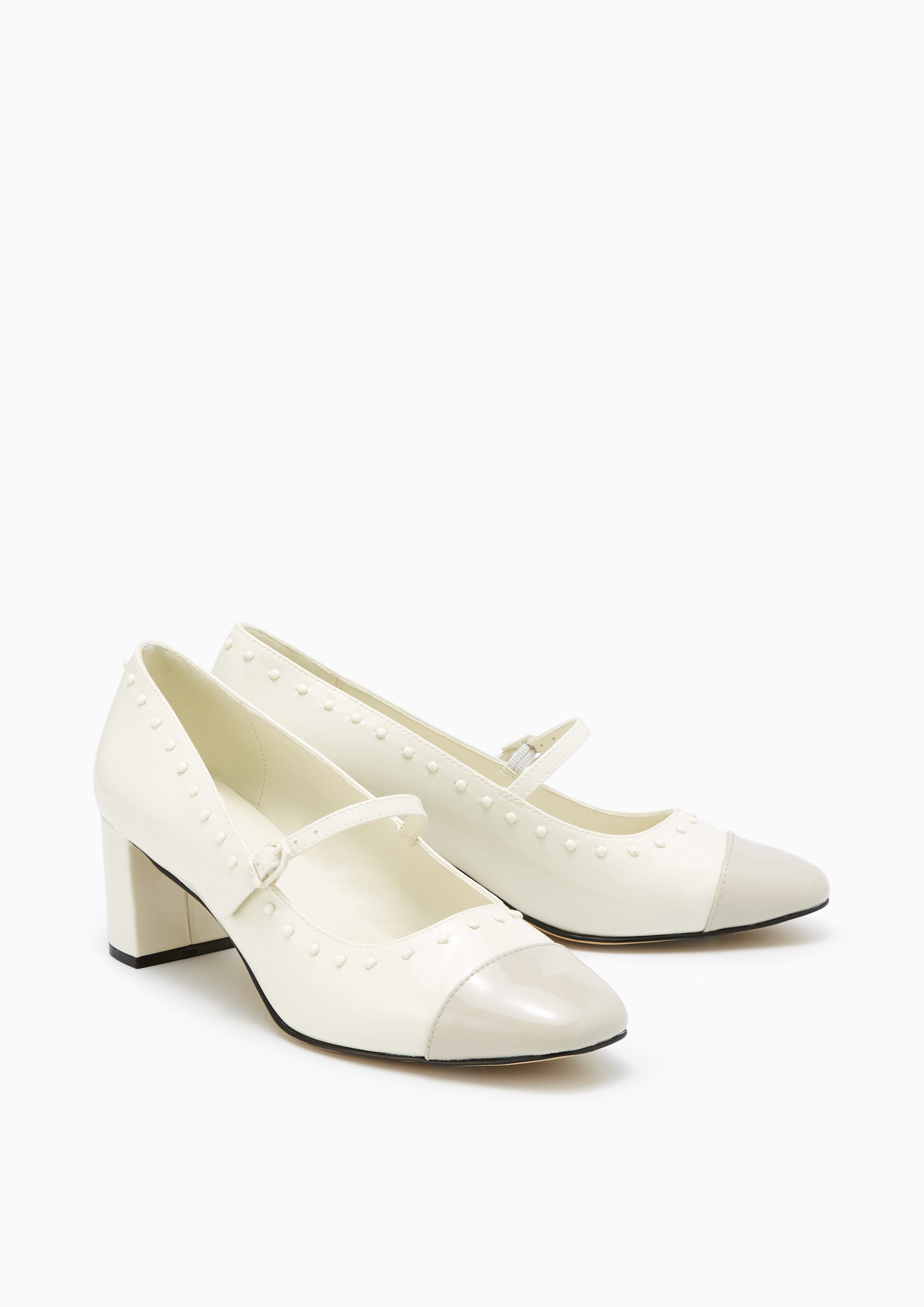 Kenny Mid Heel Pumps Ivory - Lyn TH