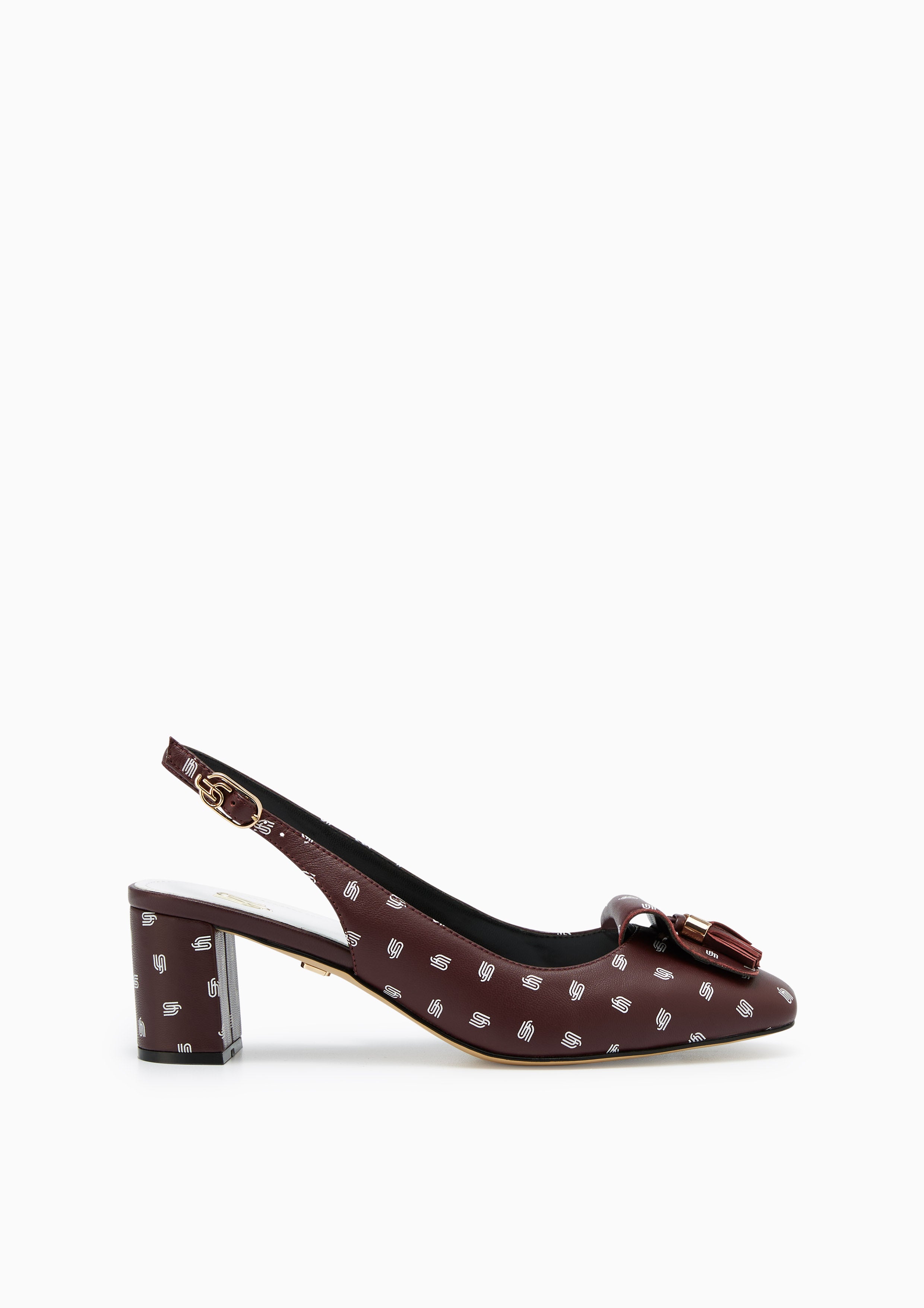 Lulu Inifinite Mid Heel Slingbacks Dark Red - Lyn TH