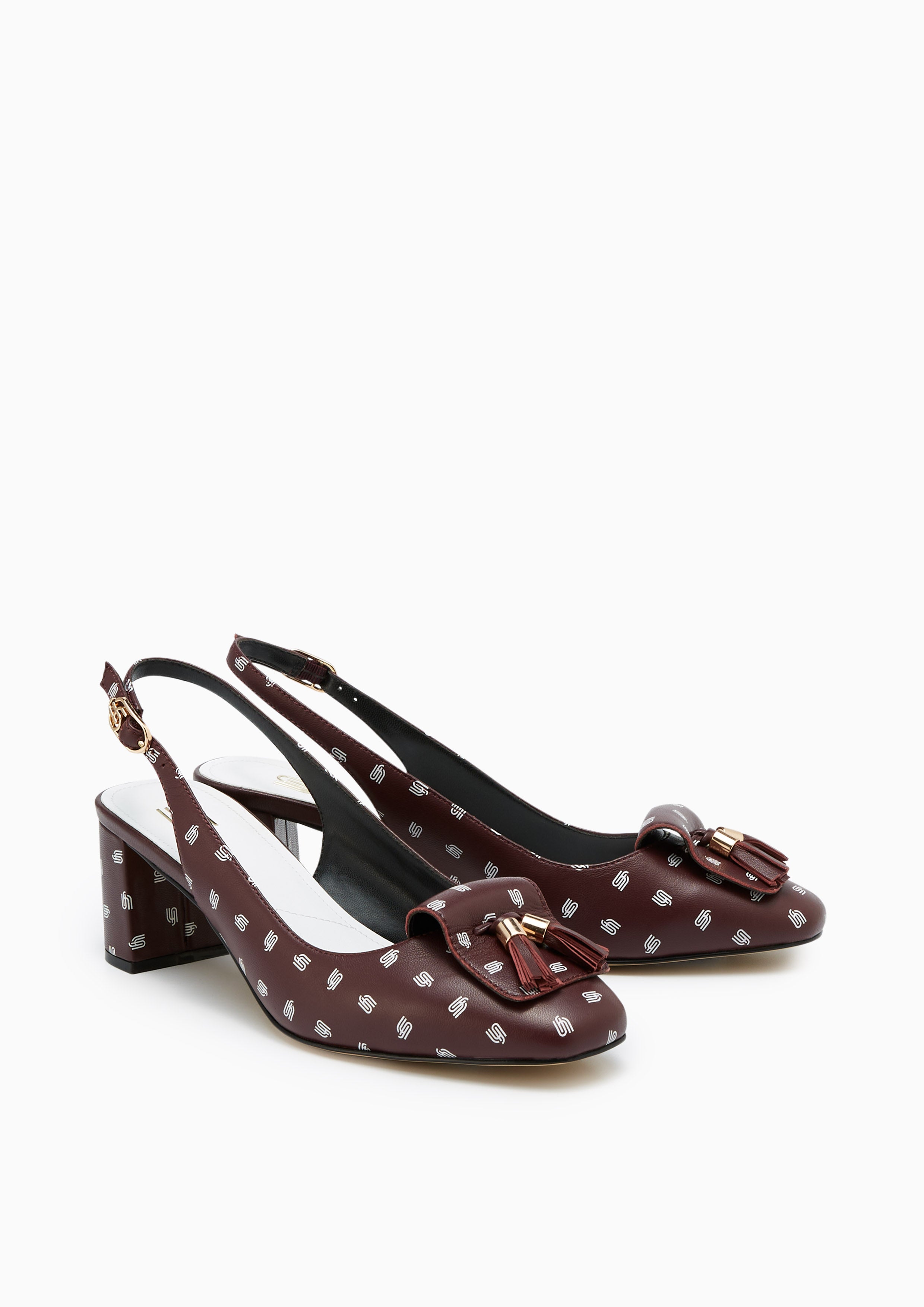 Lulu Inifinite Mid Heel Slingbacks Dark Red - Lyn TH