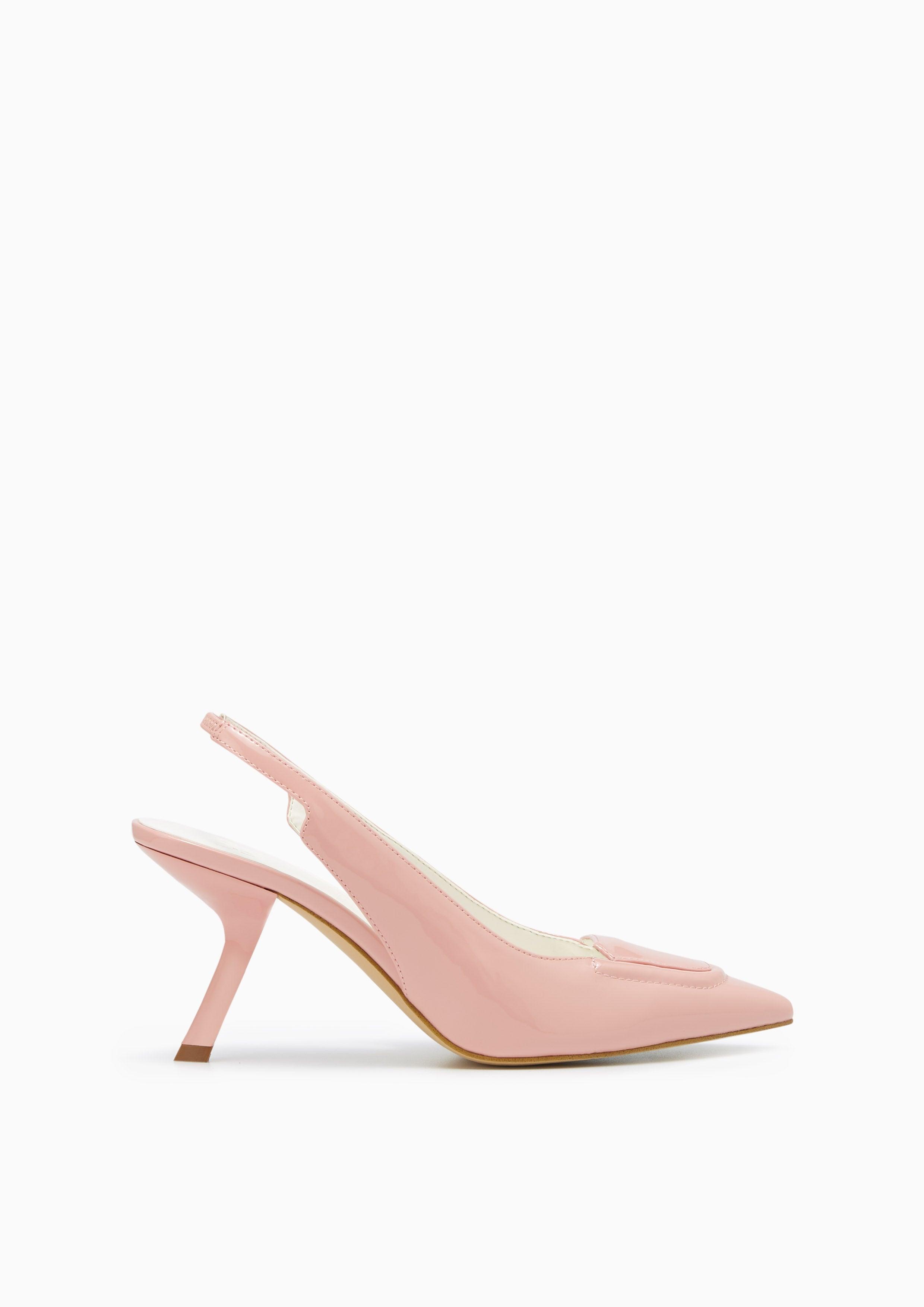 Peach Mid Heel Slingbacks Pink