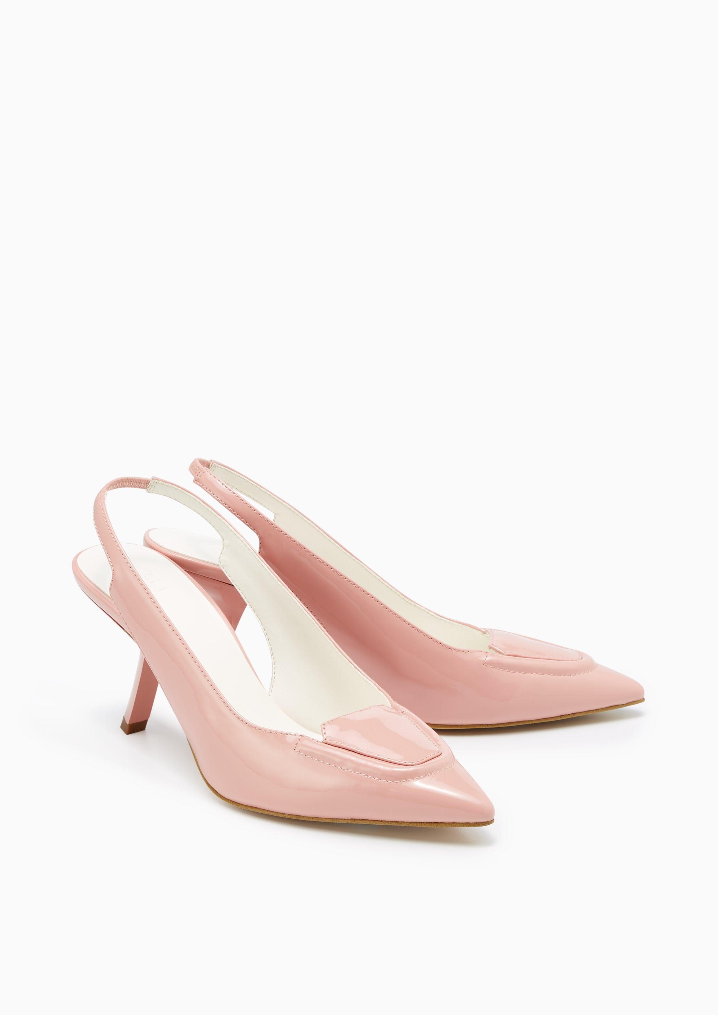 Peach Mid Heel Slingbacks Pink