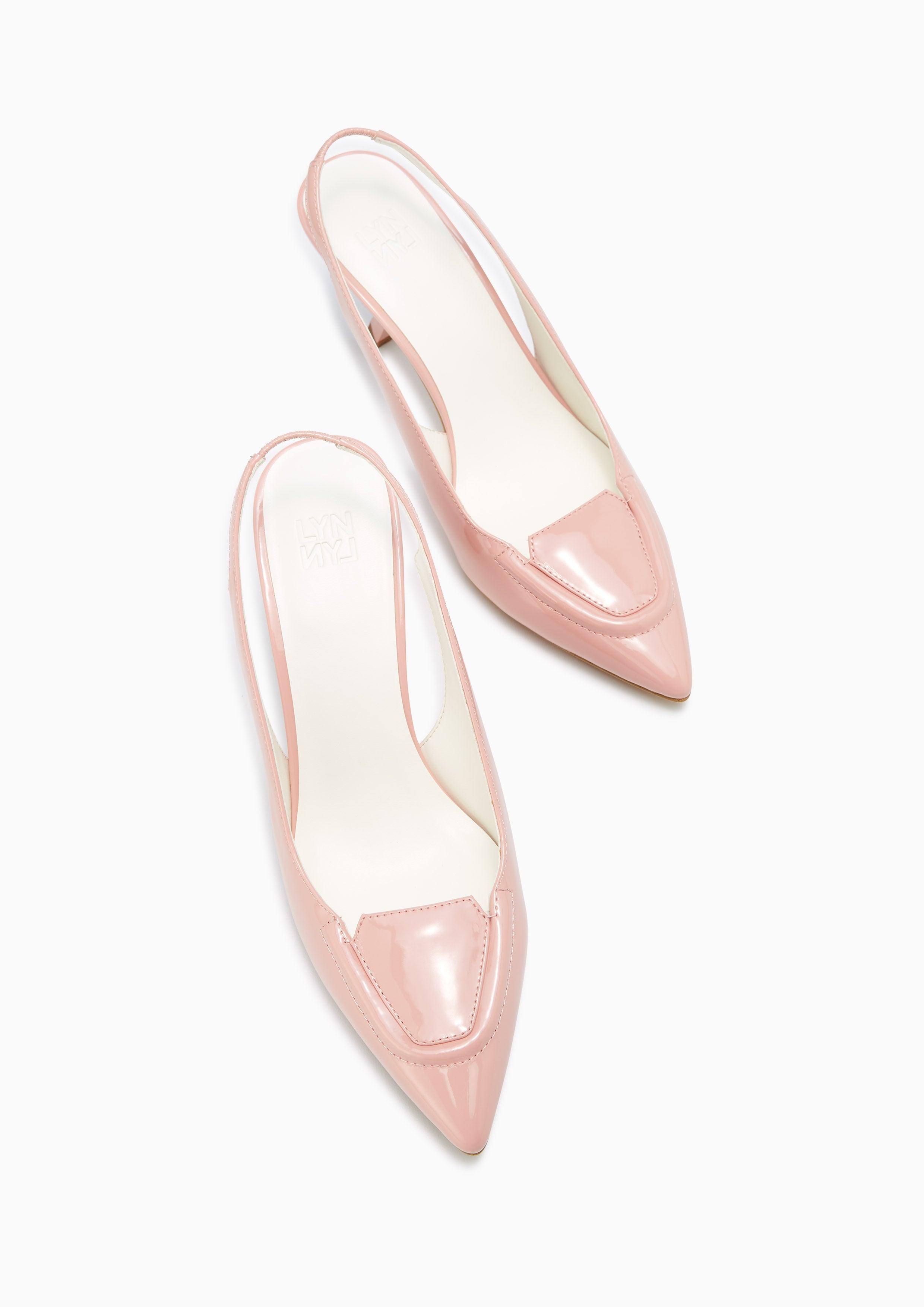 Peach Mid Heel Slingbacks Pink