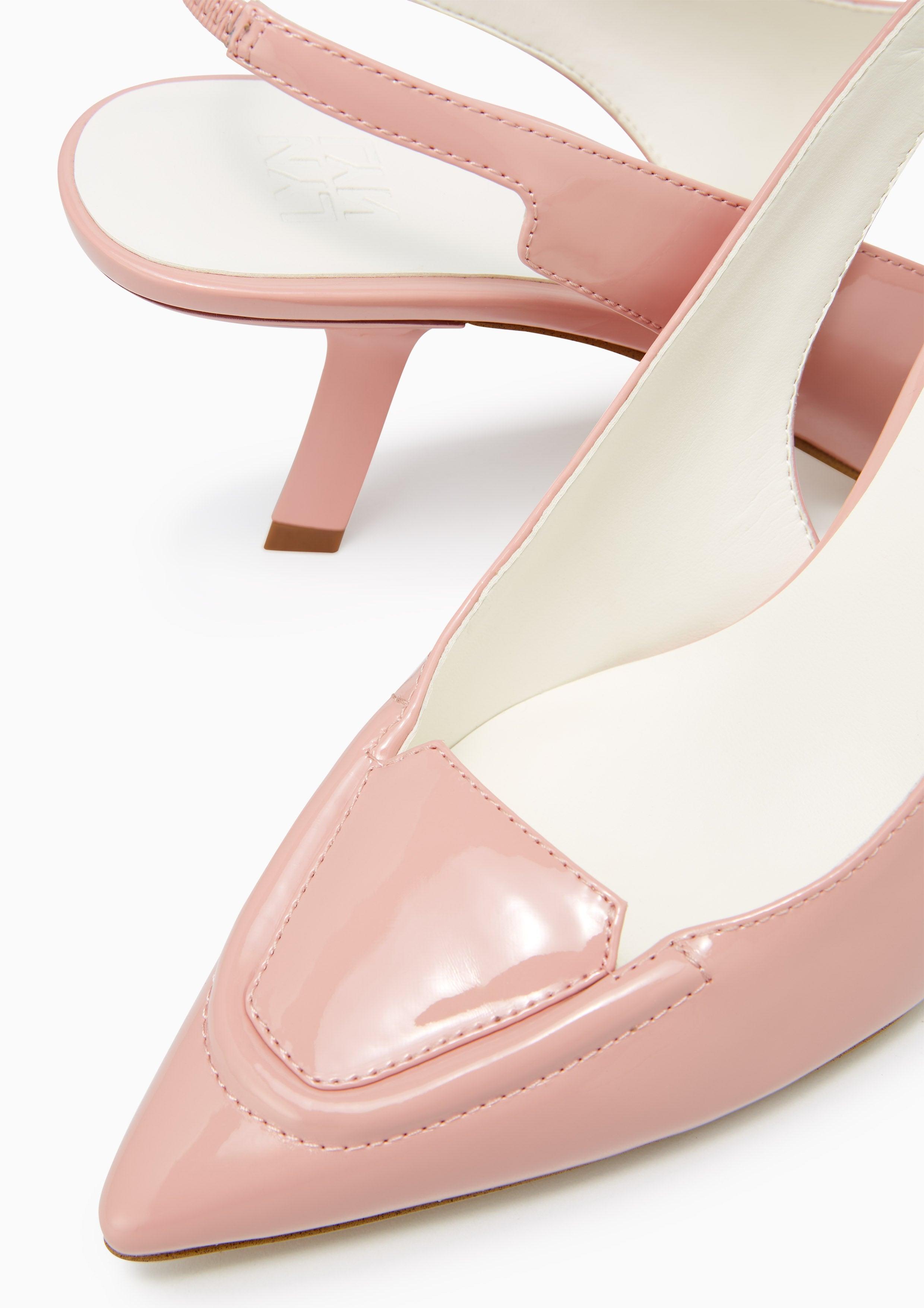 Peach Mid Heel Slingbacks Pink