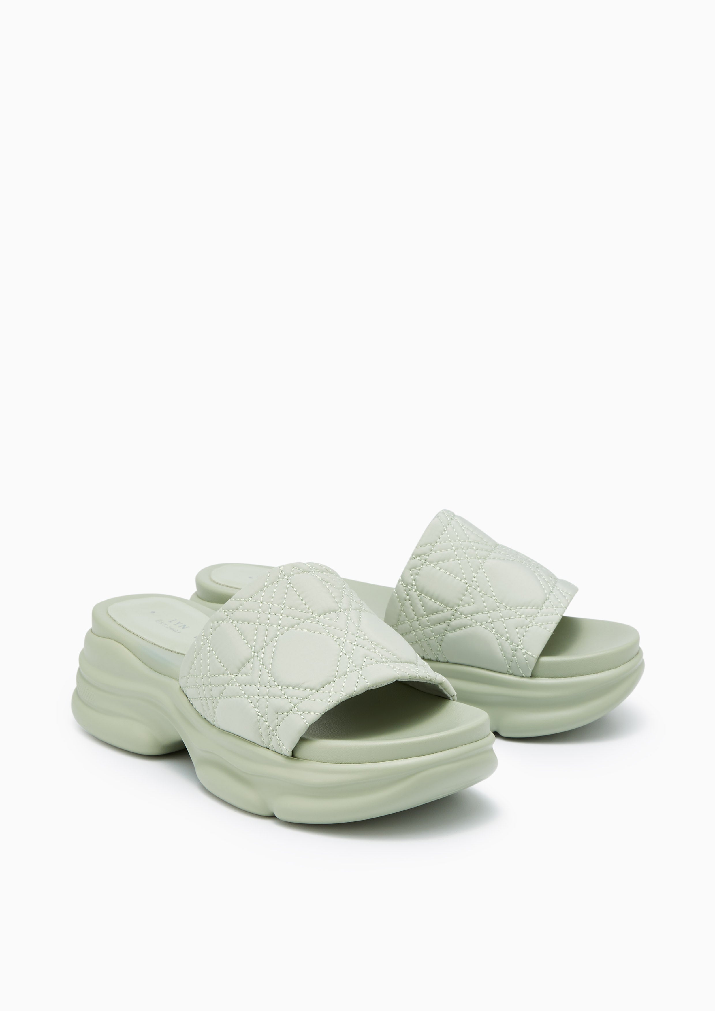 Macaroon Platform Sandals Green - Lyn TH