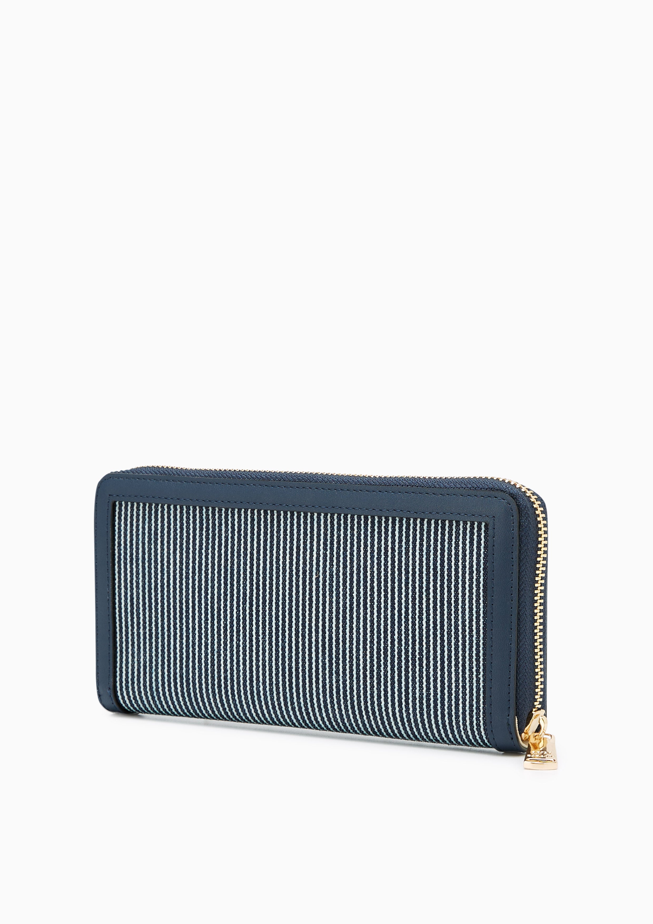 Marina Strip Long Wallet Navy - Lyn TH