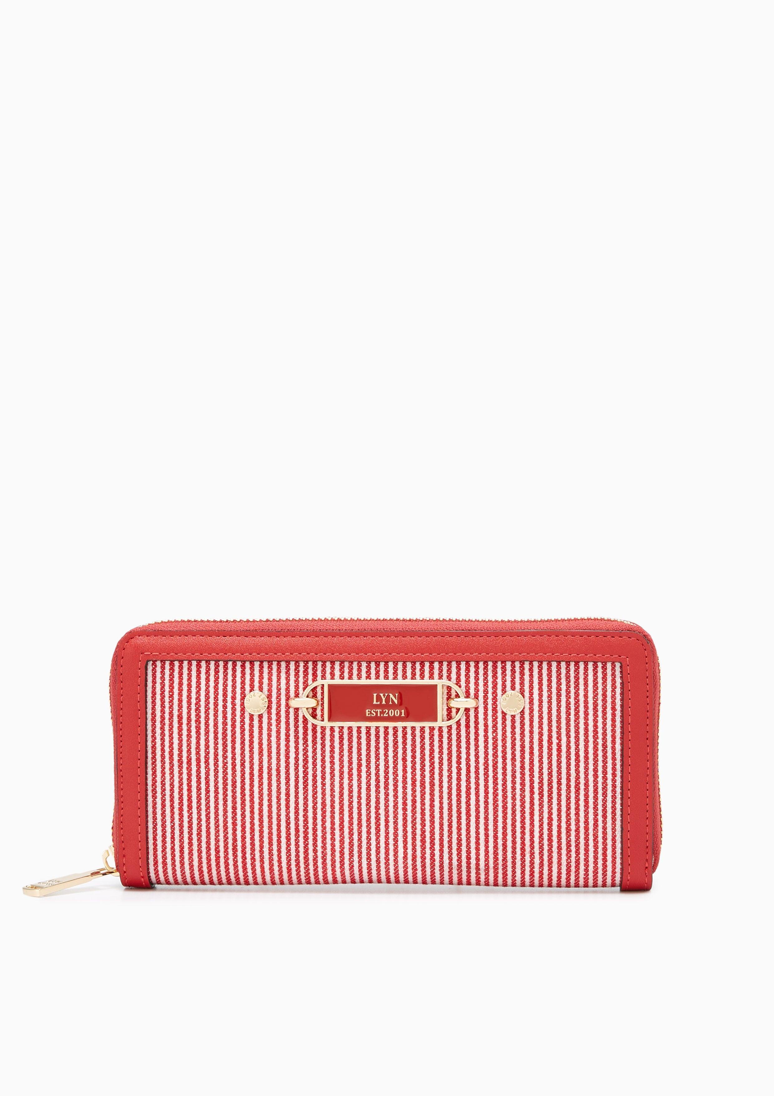 Marina Strip Long Wallet Red - Lyn TH