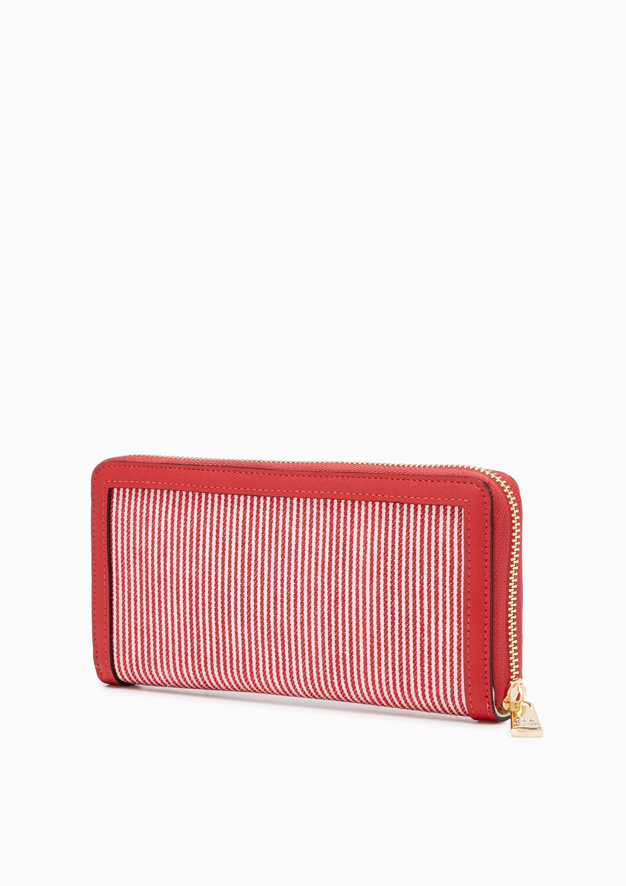 Marina Strip Long Wallet Red - Lyn TH