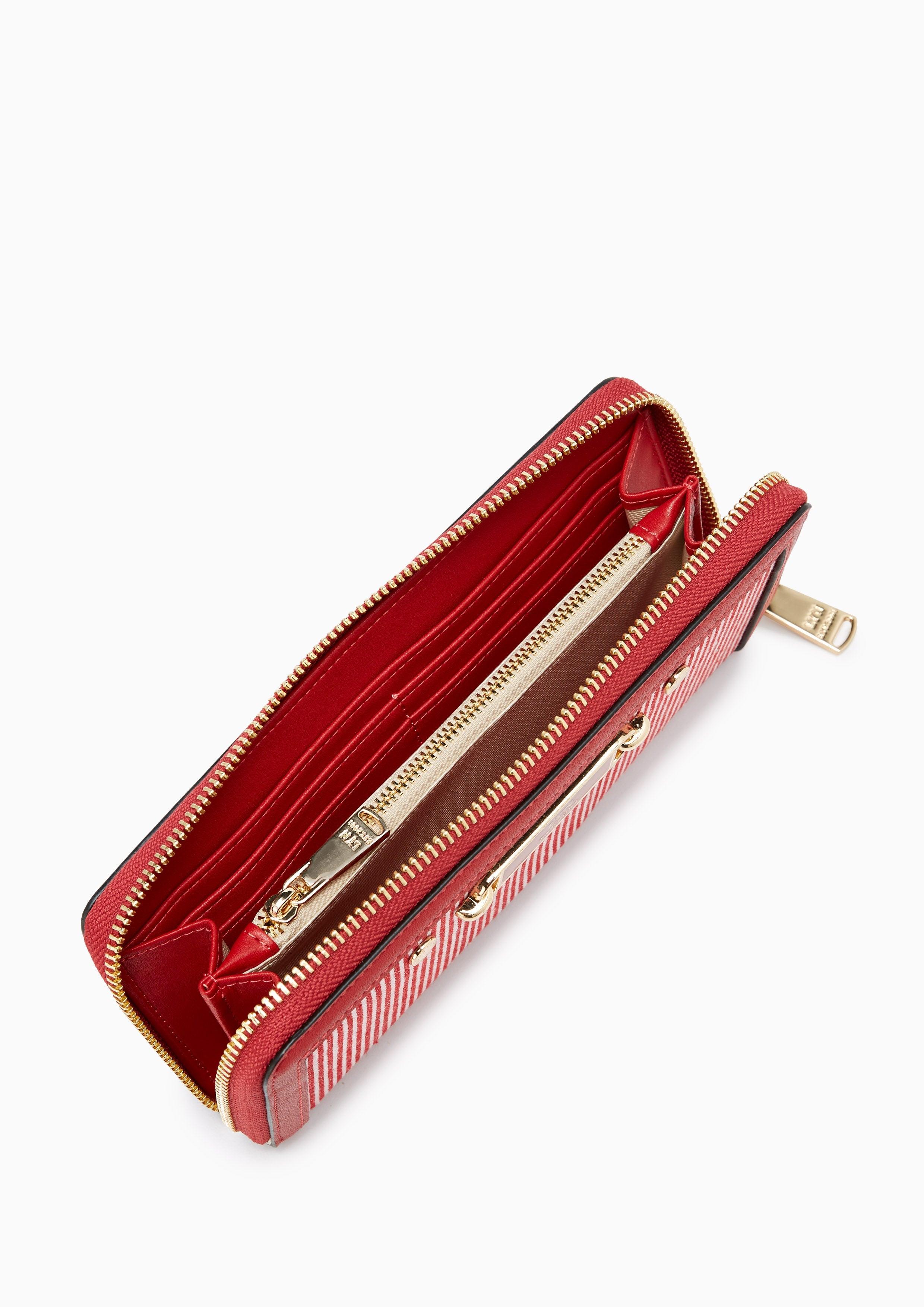 Marina Strip Long Wallet Red - Lyn TH