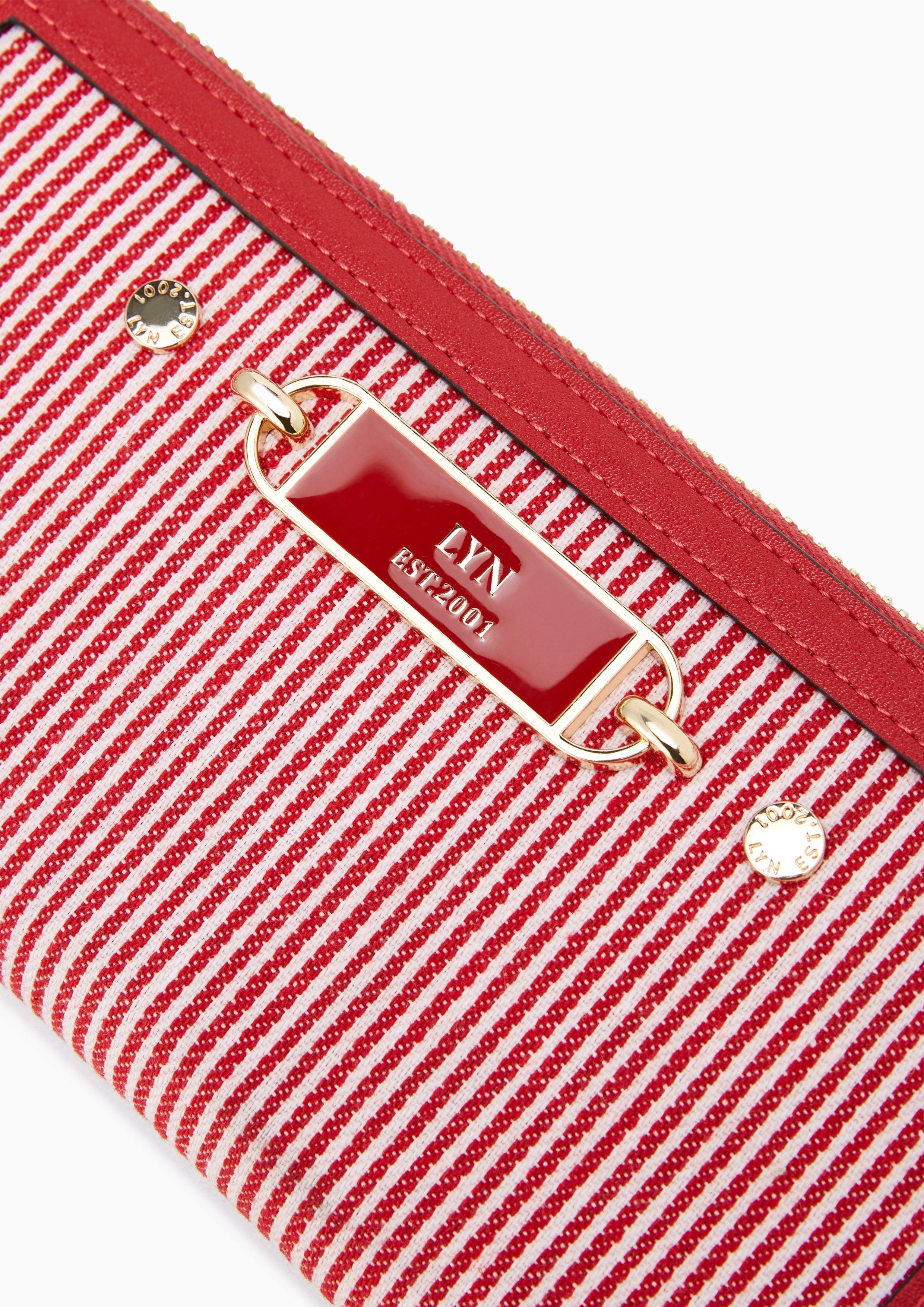 Marina Strip Long Wallet Red - Lyn TH