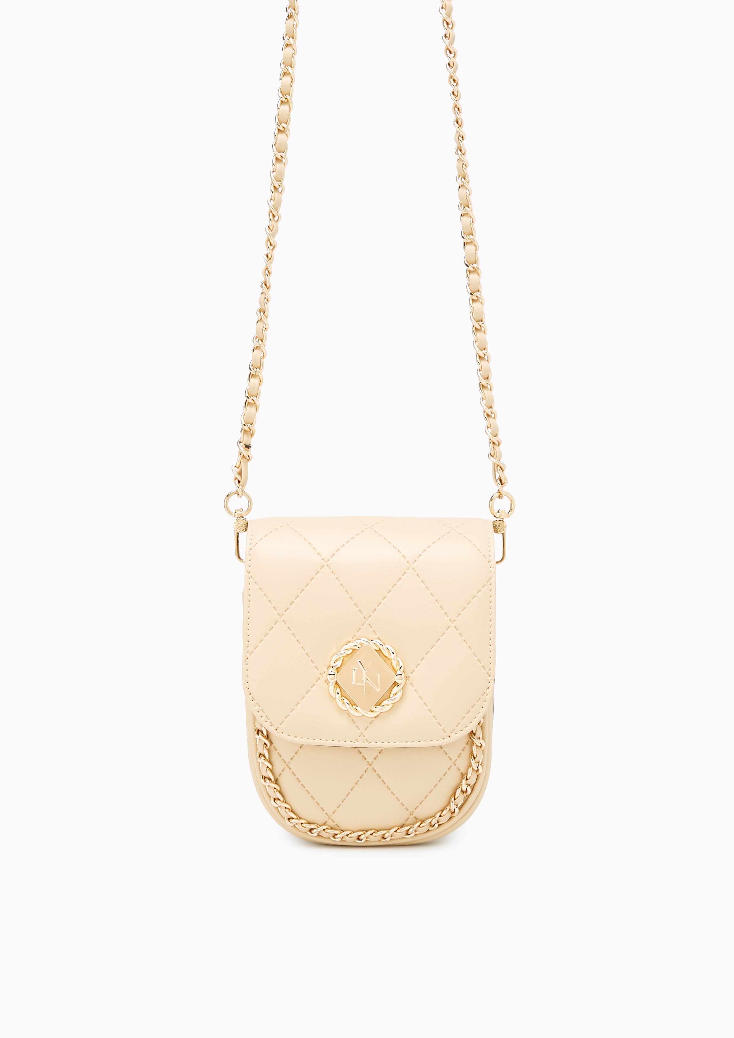 Emma Mini Wallet On Chain Beige - Lyn TH