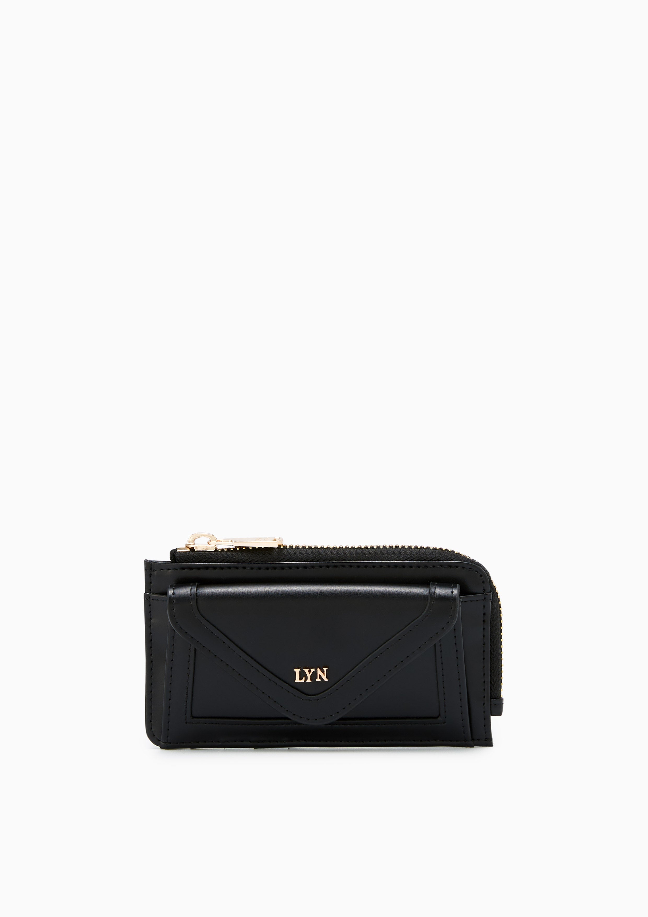 Muda Card Holder Short Wallet Black - Lyn TH