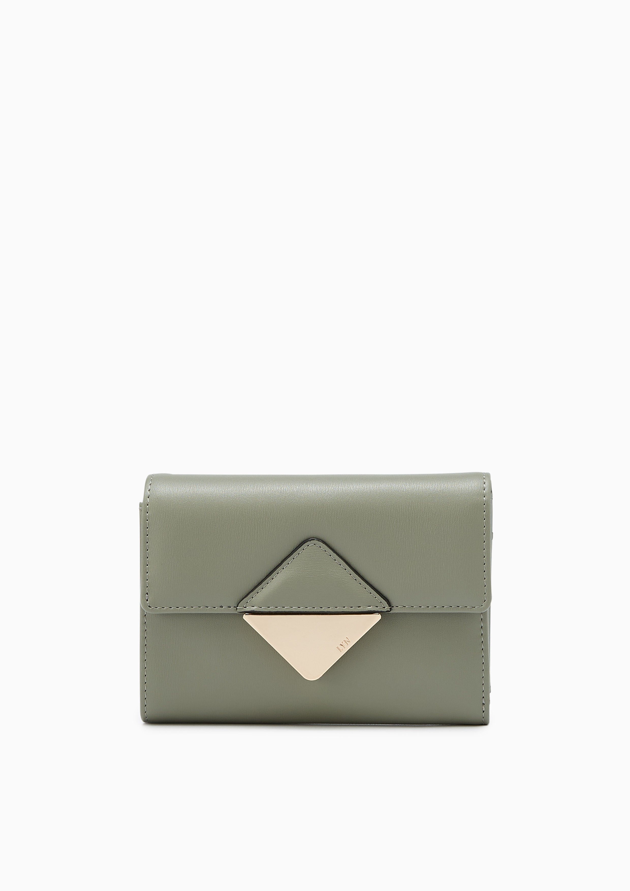 Trangle Short Wallet Green-Grey - Lyn TH