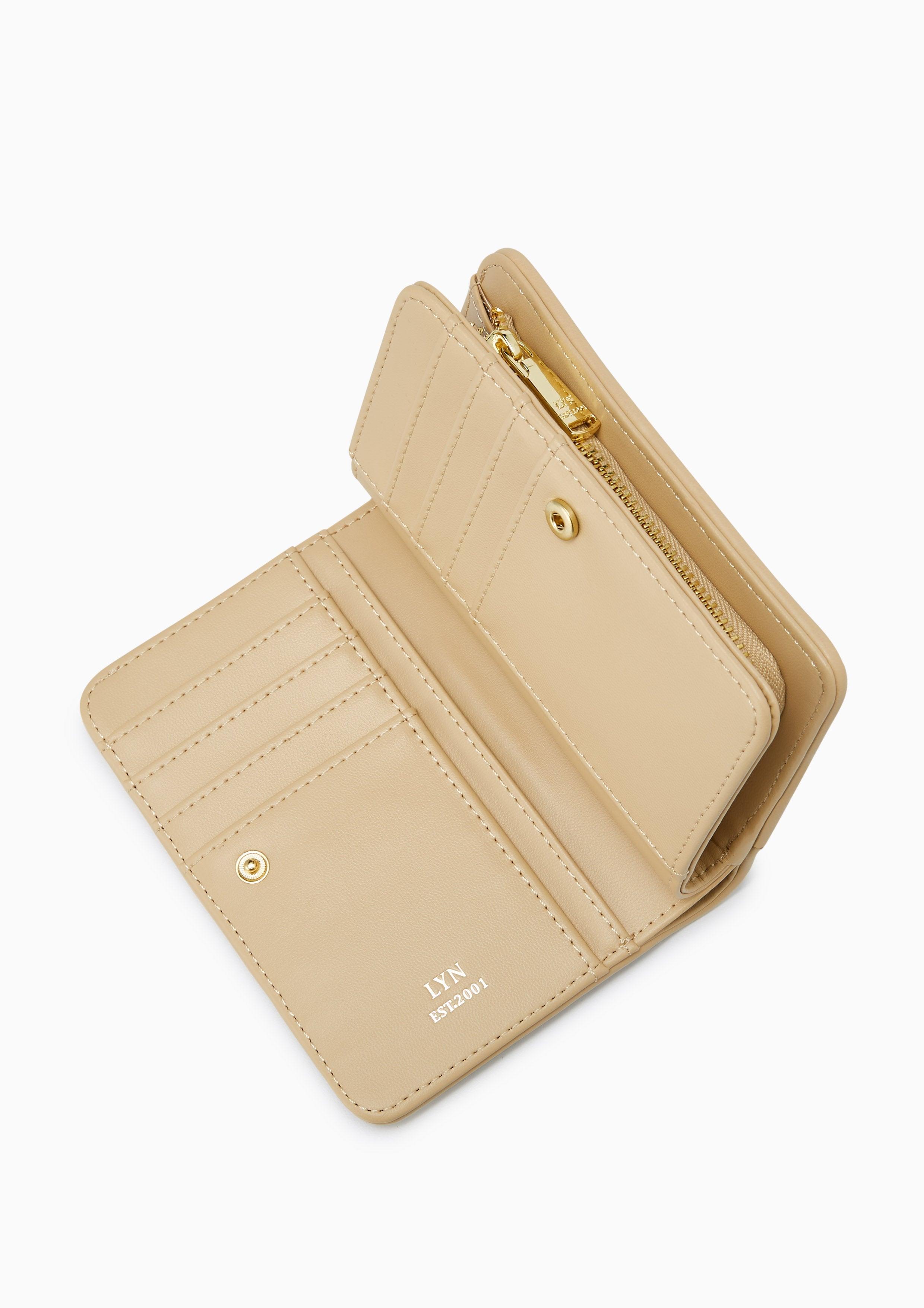 Camille Quilted Short Short Wallet Beige - Lyn TH