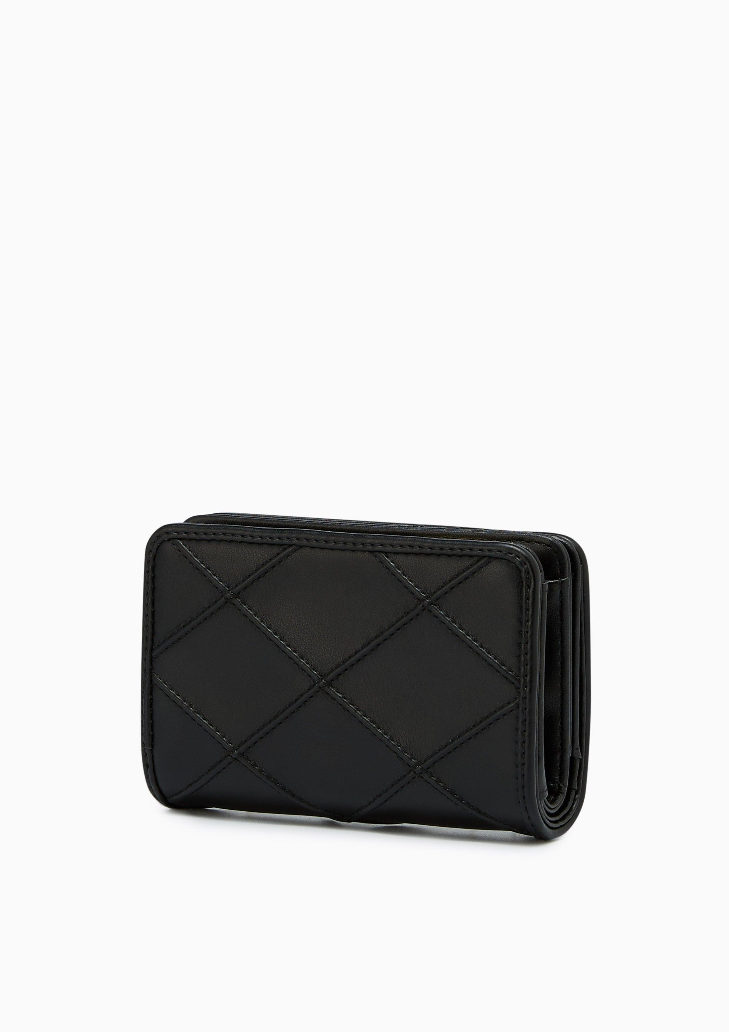 Camille Quilted Short Short Wallet Black - Lyn TH