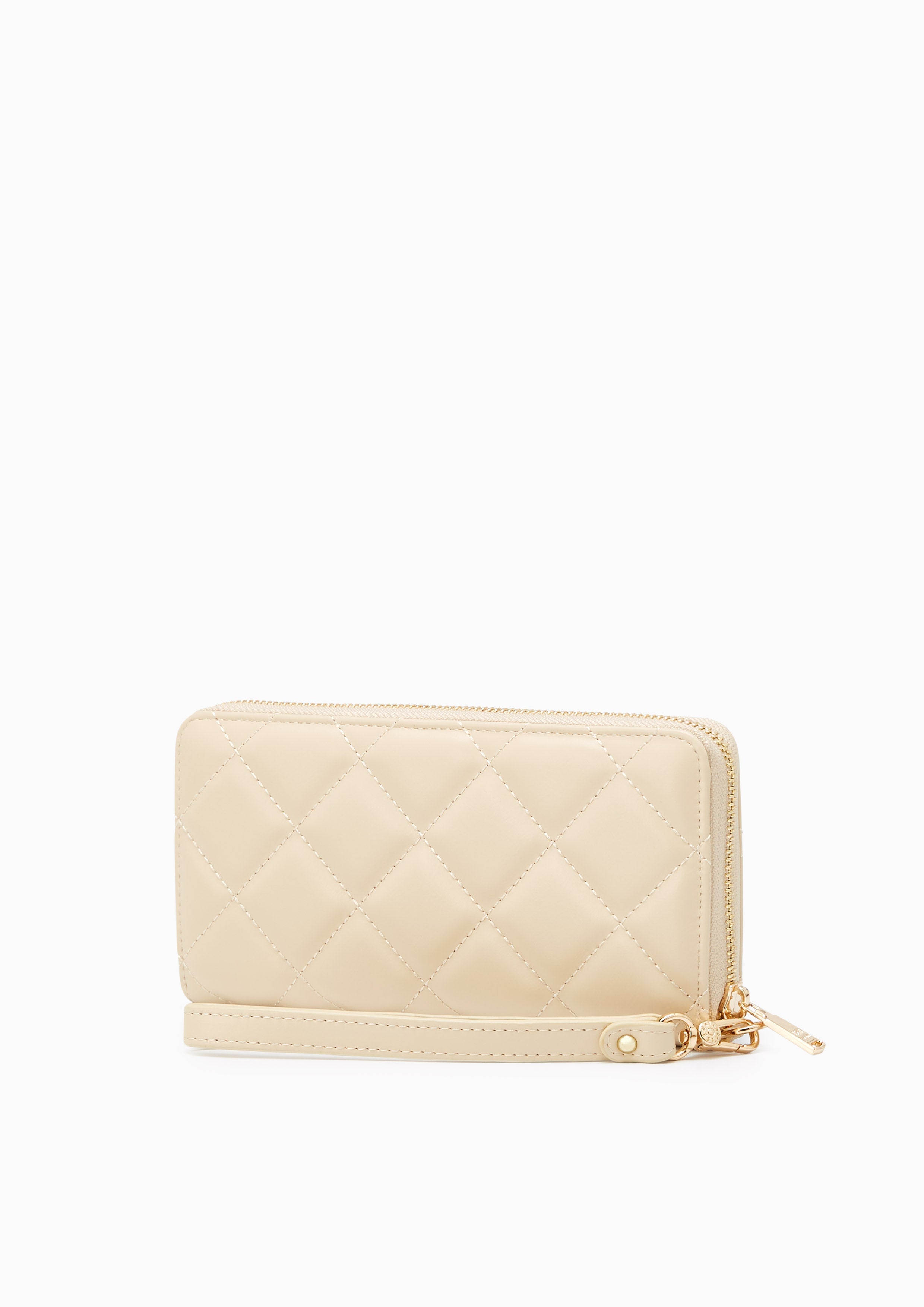 Essential Coin Con Quilt Long Wallet Beige